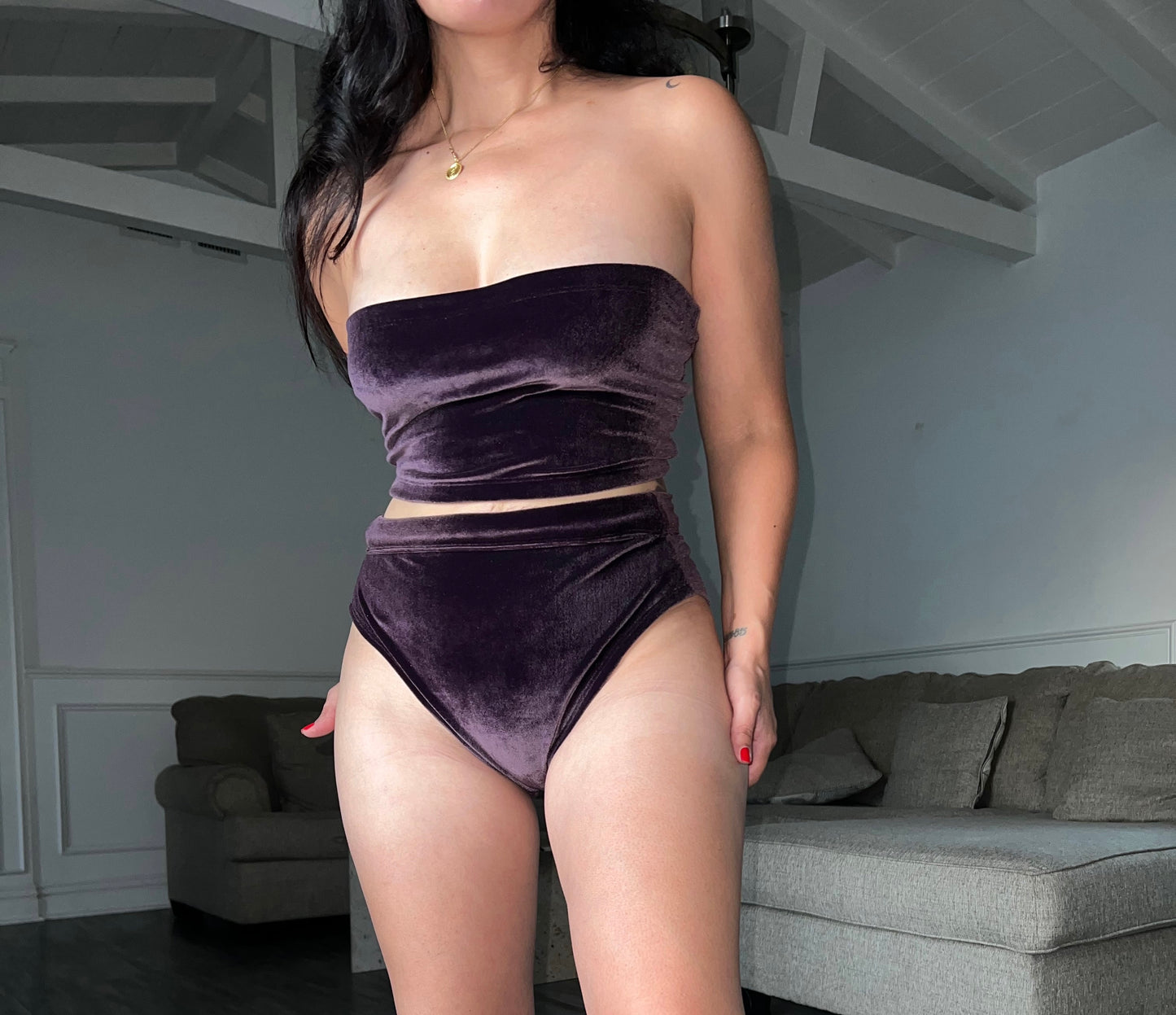 PURPLE 2 PIECE VELVET SET | FESTIVAL - COSTUME SET