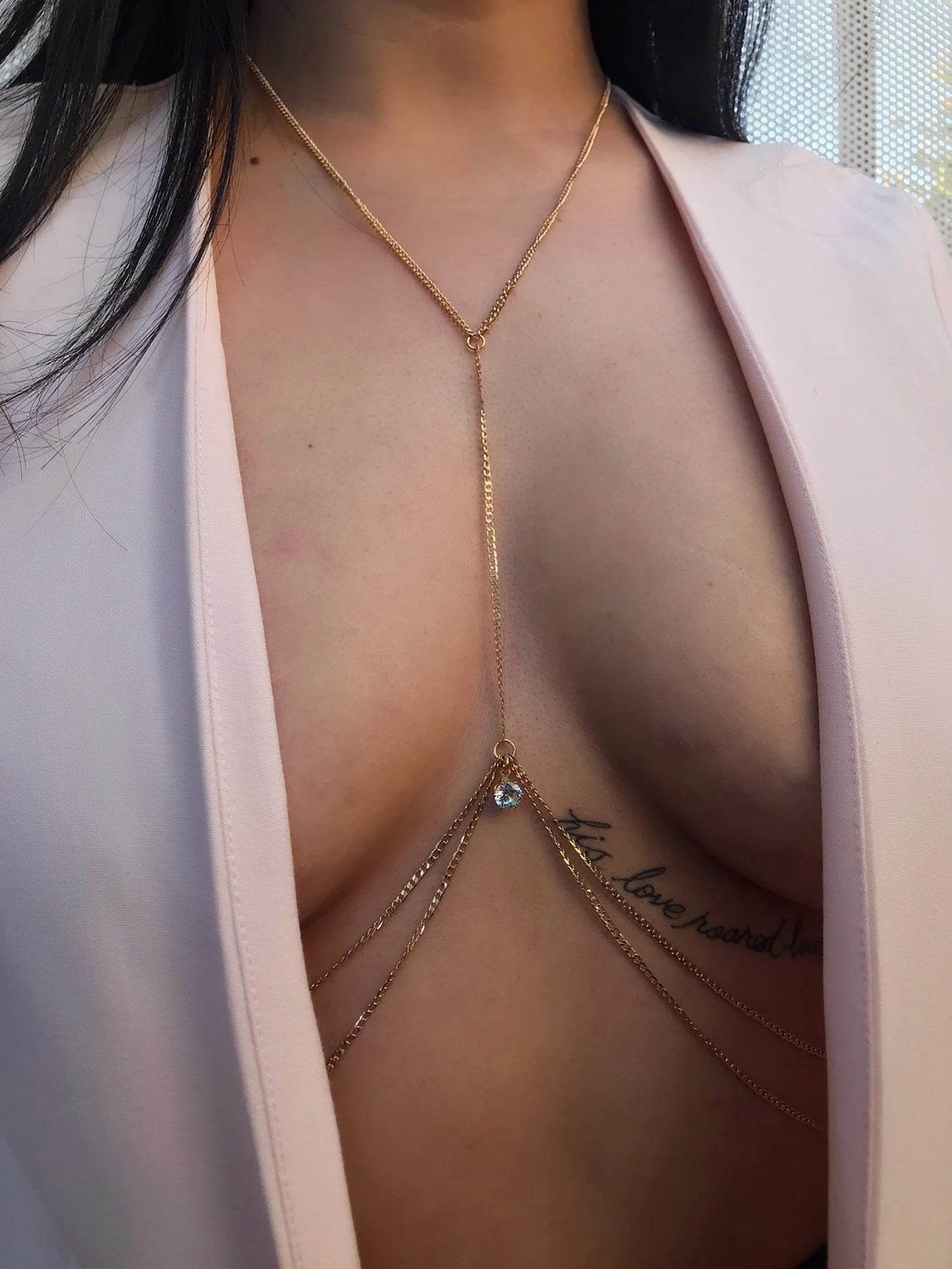 CZ LAYERED BODY CHAIN