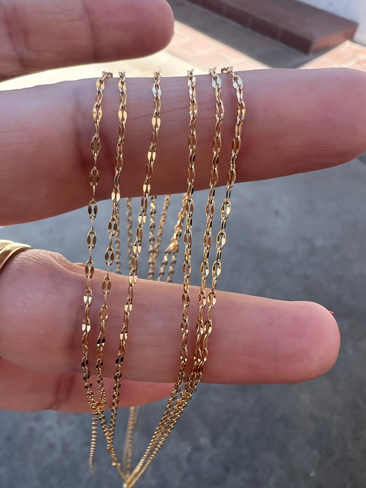 18K GP DIAMOND CUT RING BRACELET | HAND CHAIN