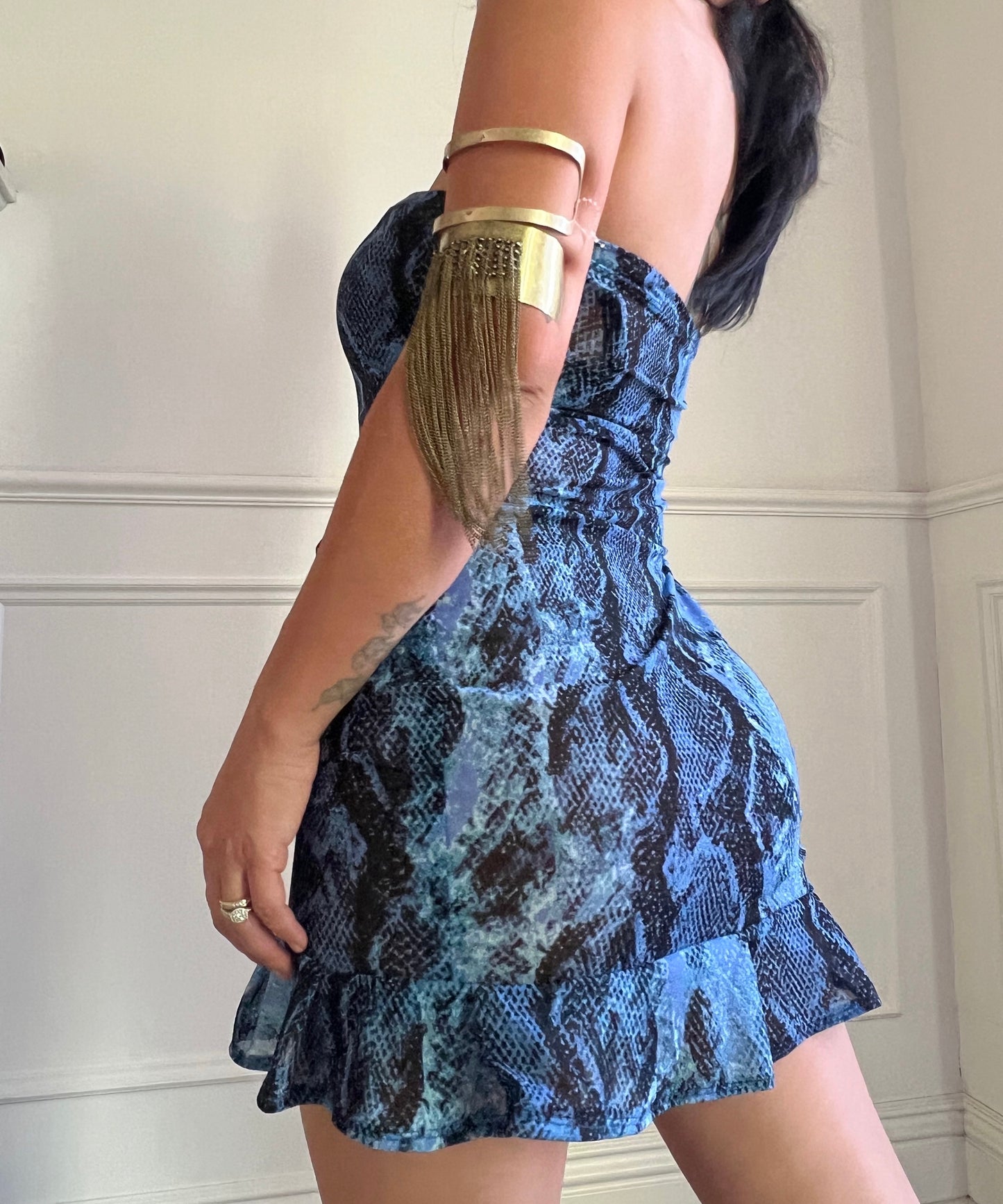 STRAPLESS SHEER DRESS