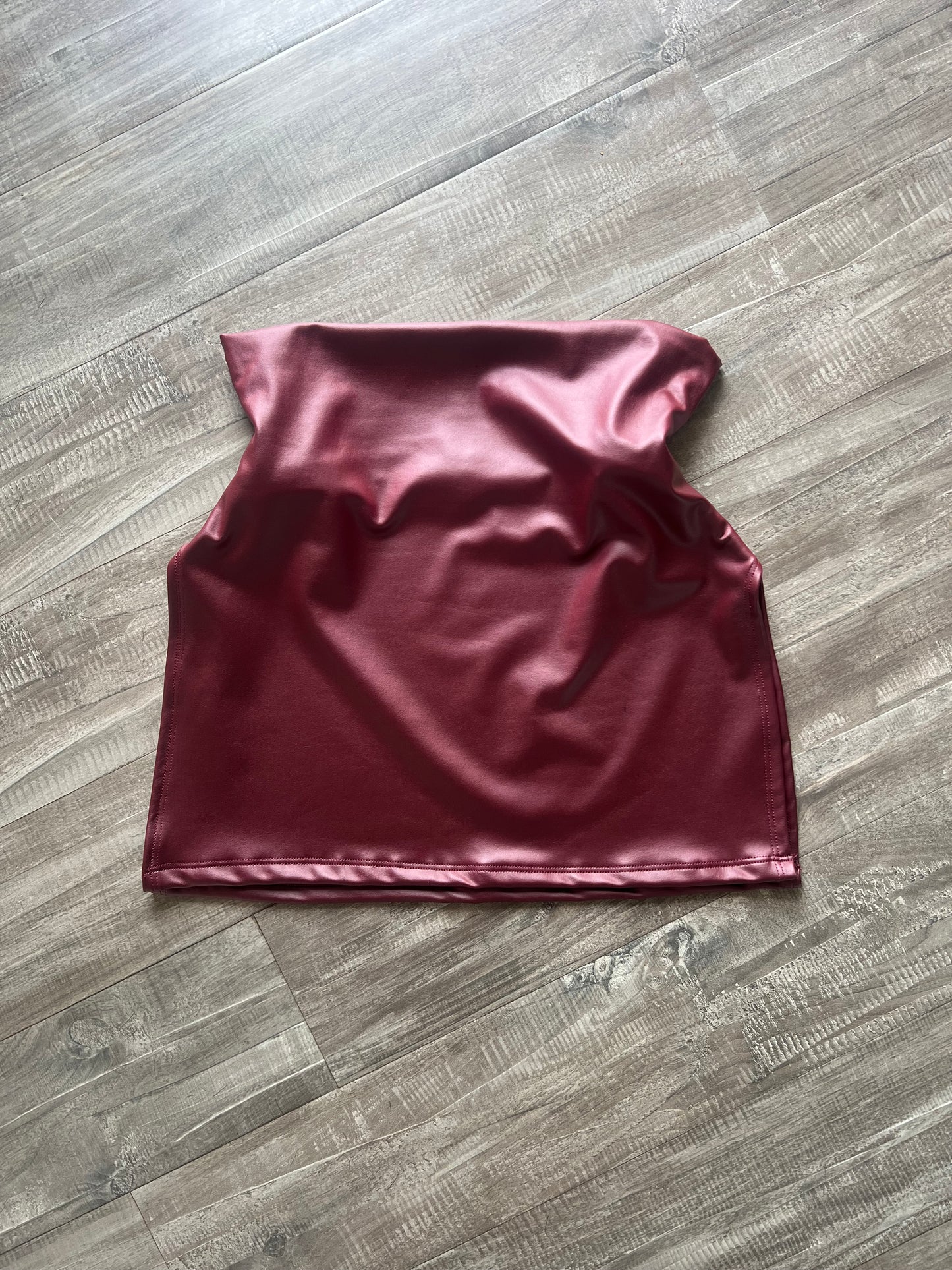 FAUX LEATHER TUBE TOP
