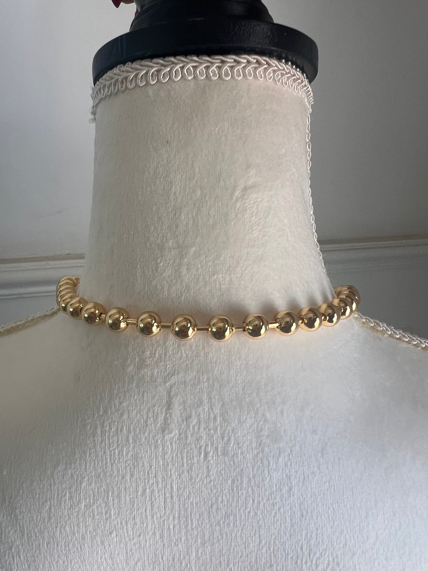 18K GOLD PLATED BALL CHAIN CHOKER