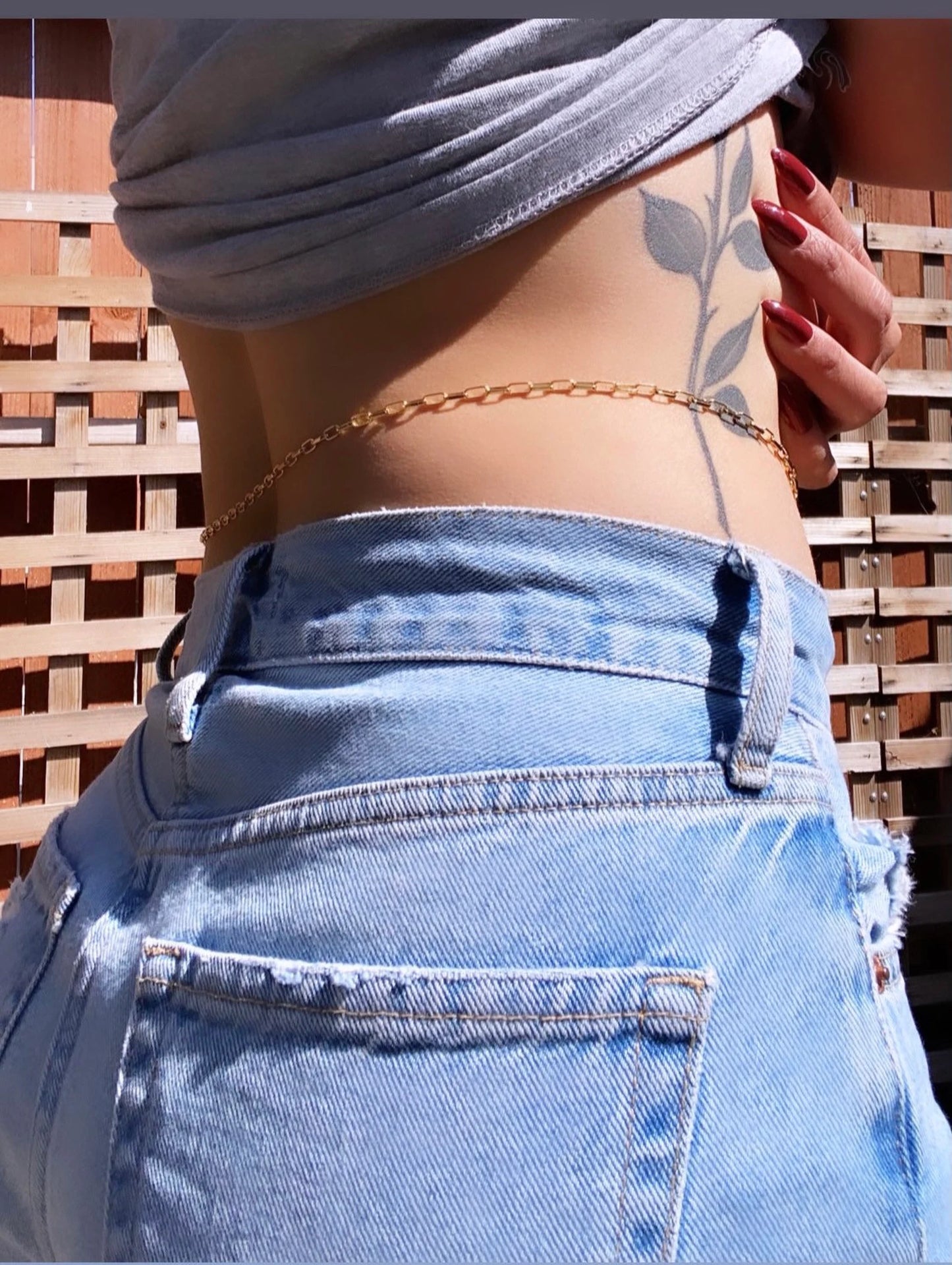 18K GP PAPER CLIP WAIST CHAIN | BELLY CHAIN