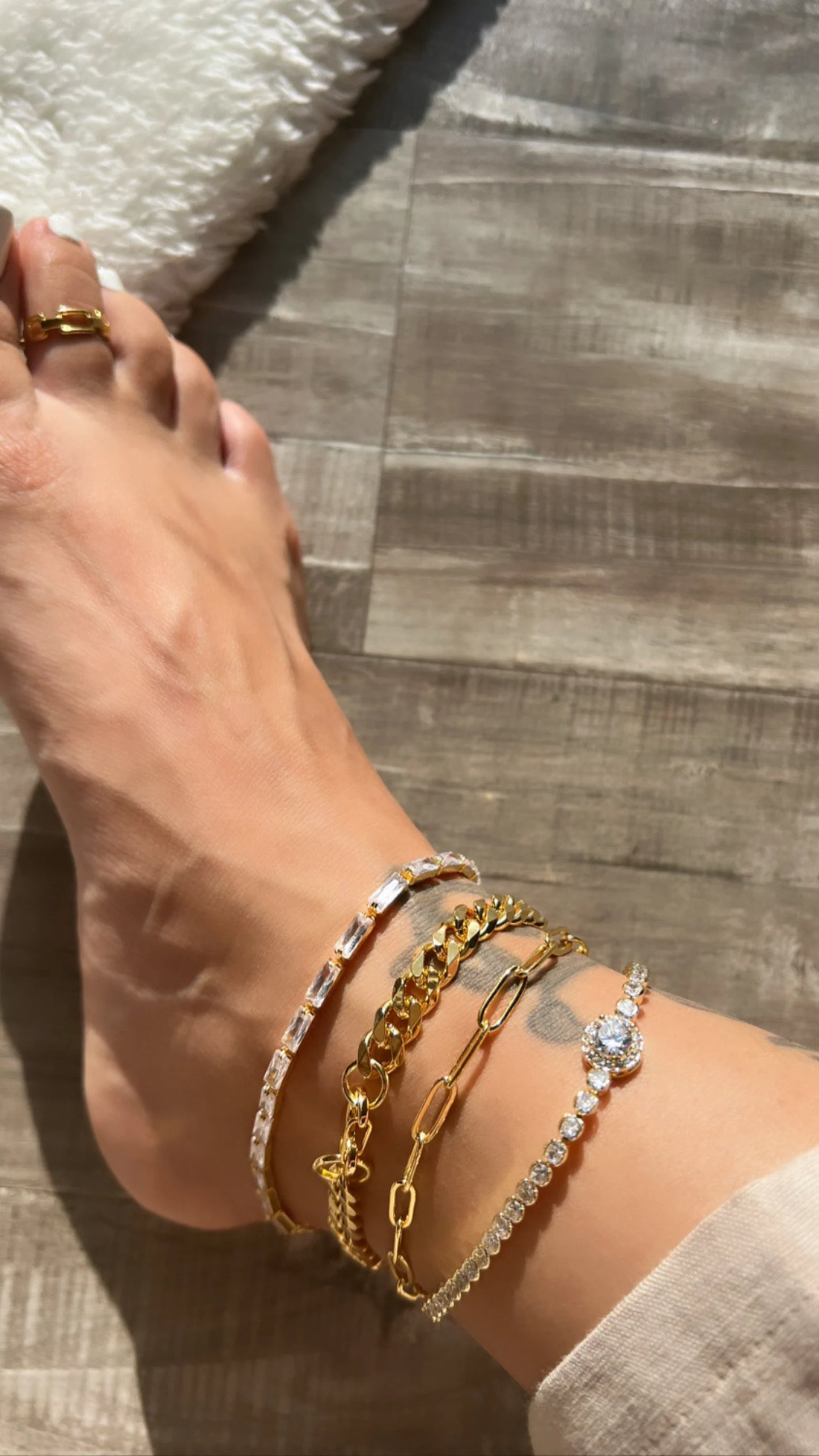 STACKED ANKLETS