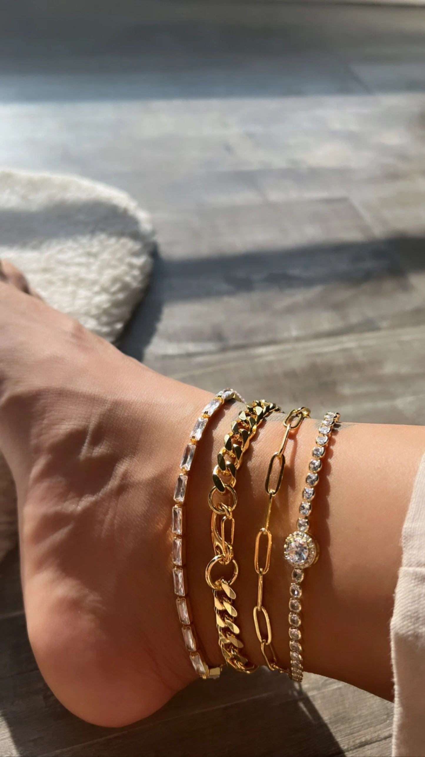 STACKED ANKLETS