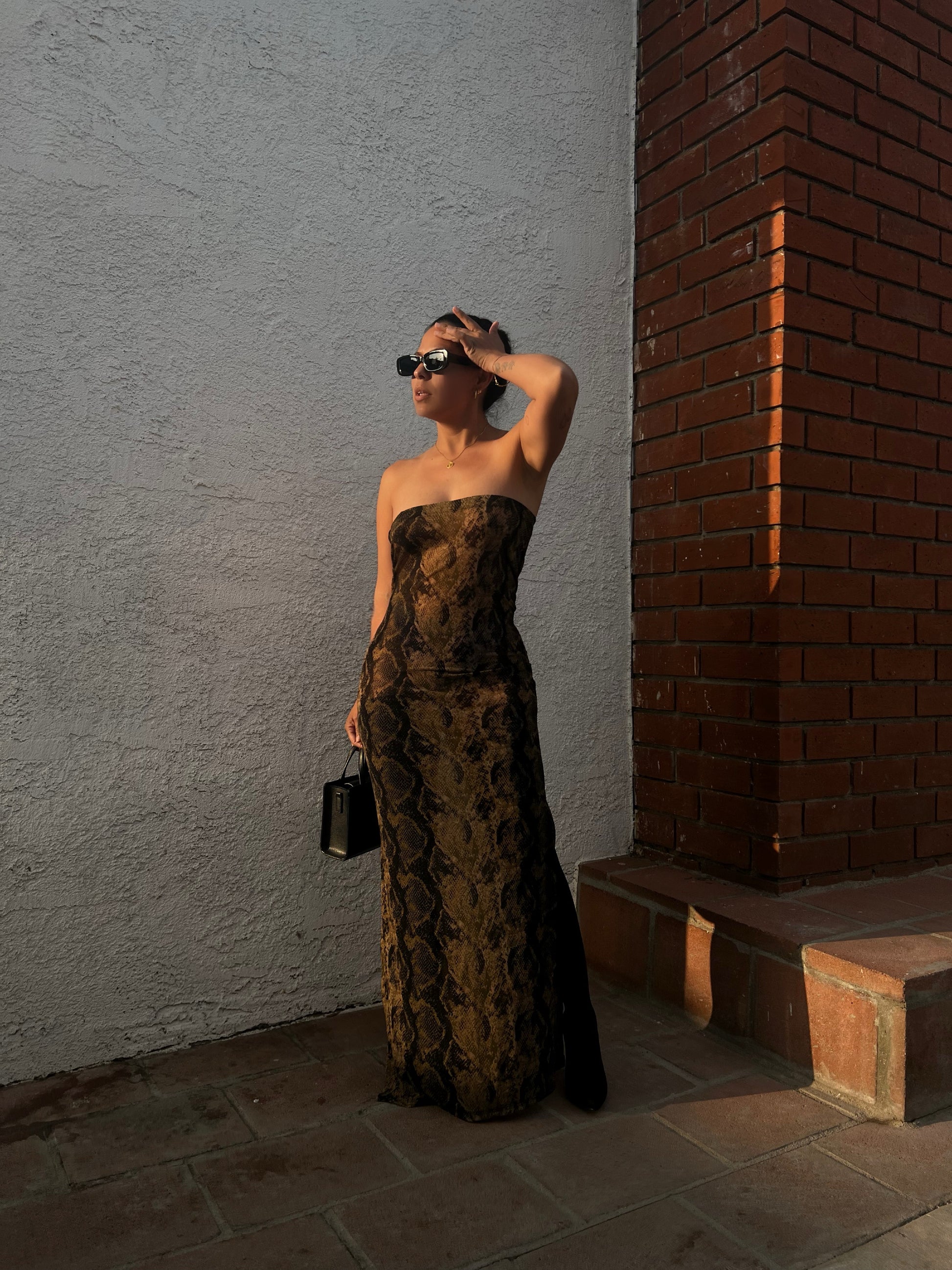 nude sheer dress Oyemwen Custom 70s Nude Brown Sheer Dress with Slip
