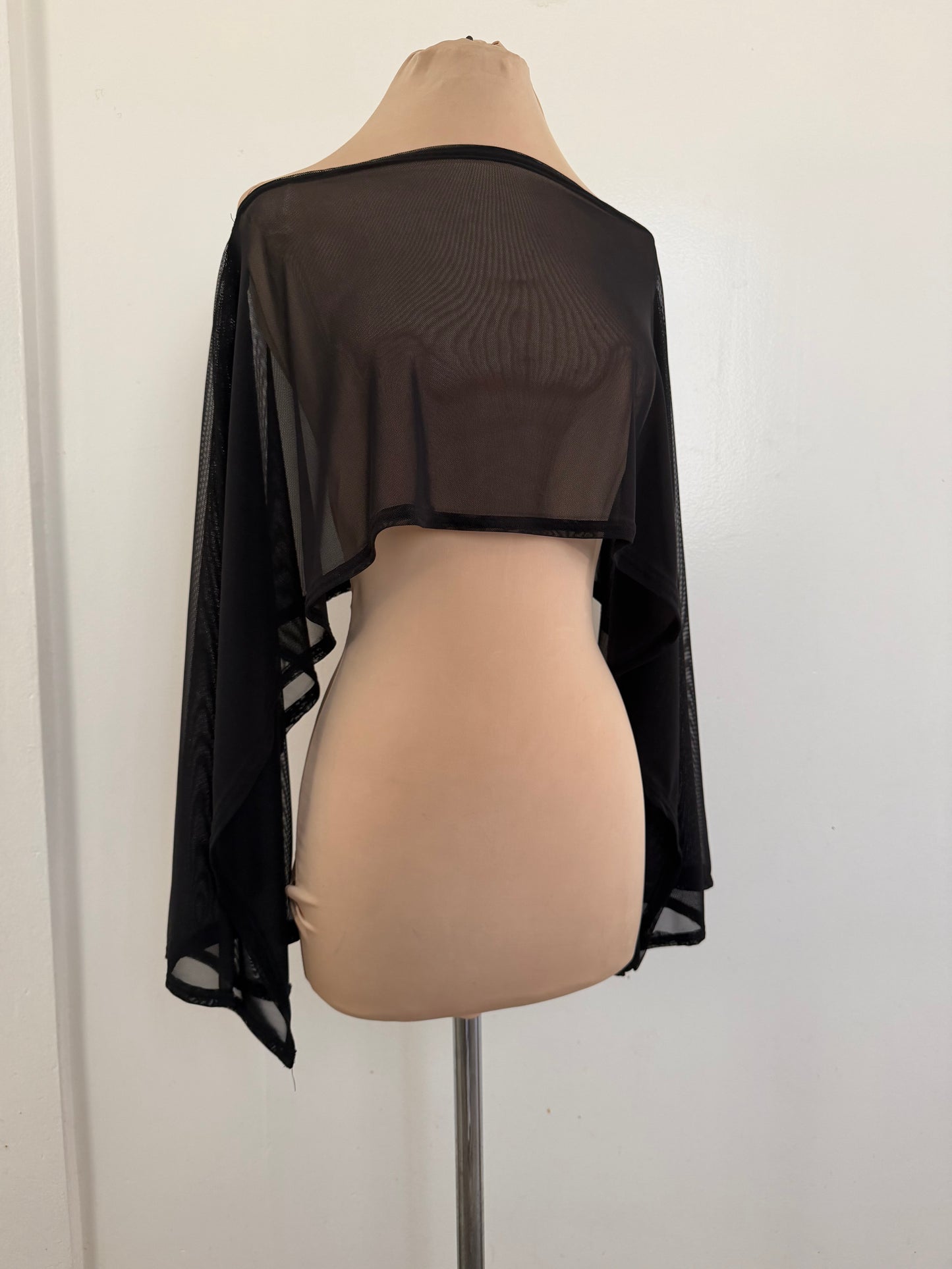 Asymmetrical sheer top | poncho