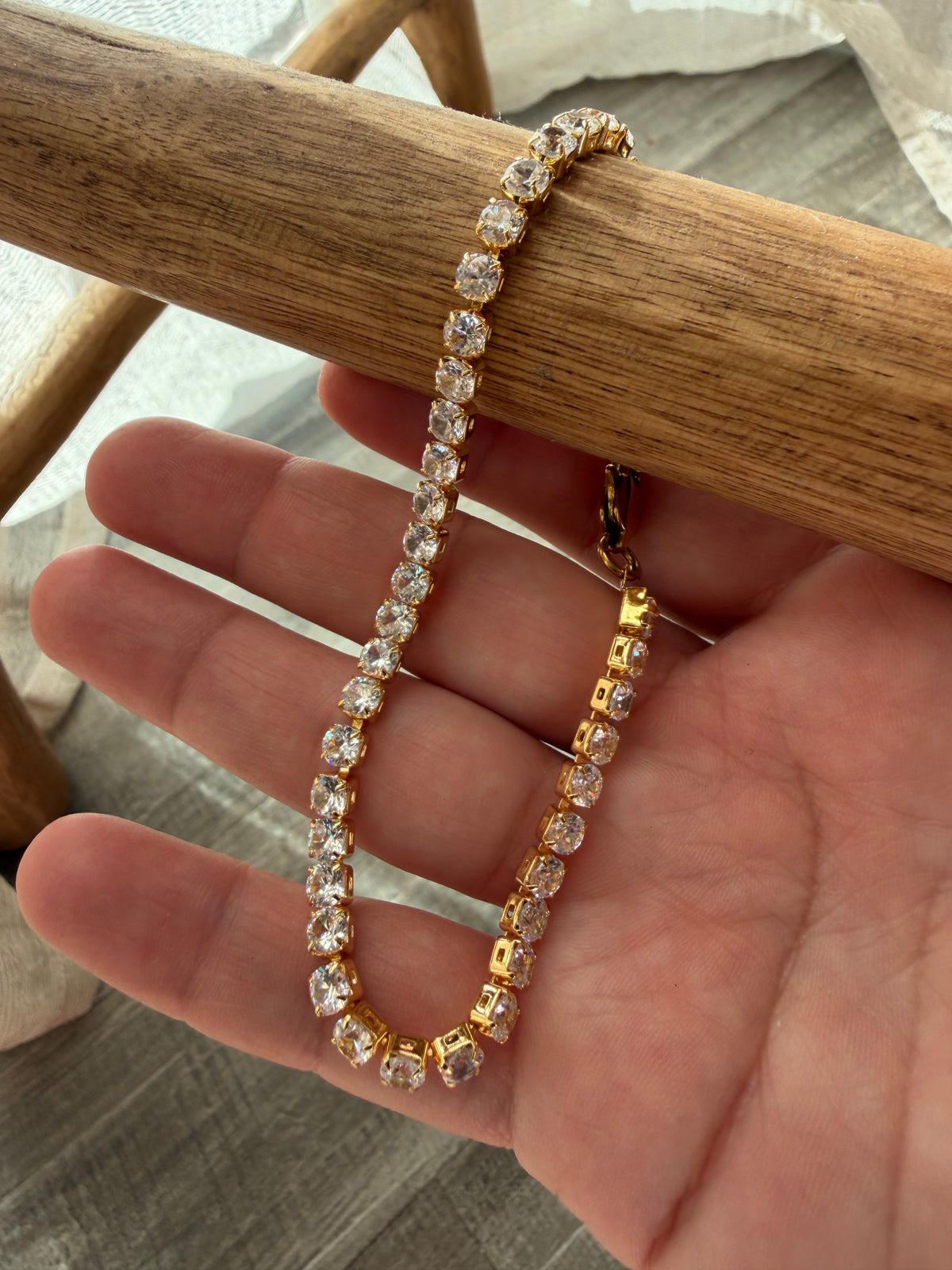 Diamond Tennis Anklet | 18K Gold Plated stainless steel Anklet
