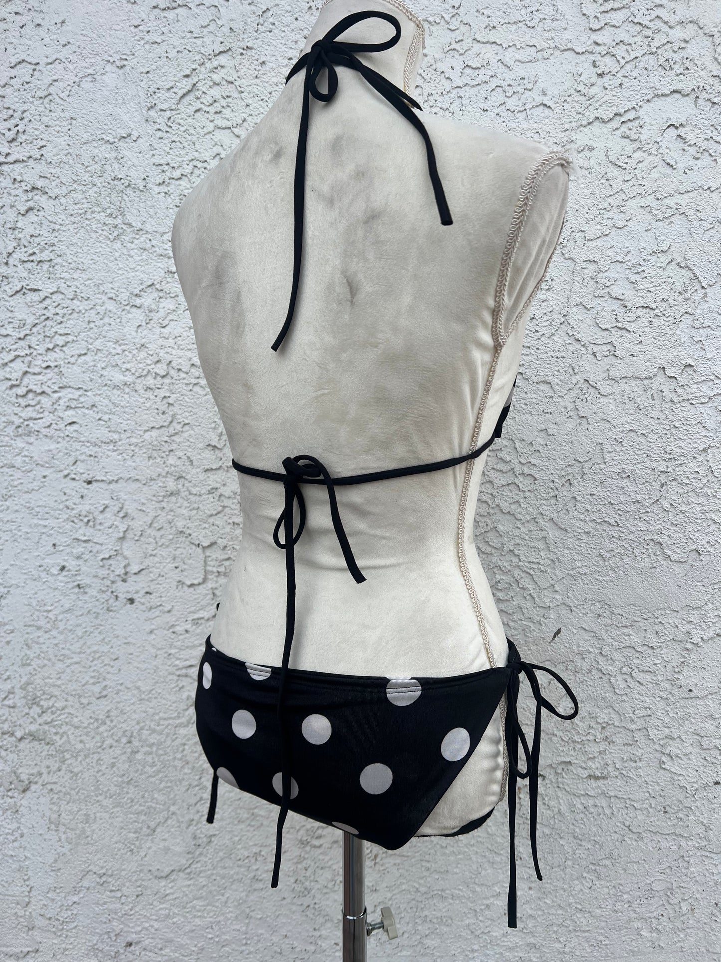Polka Dot Low Rise Bikini Set / micro mini top