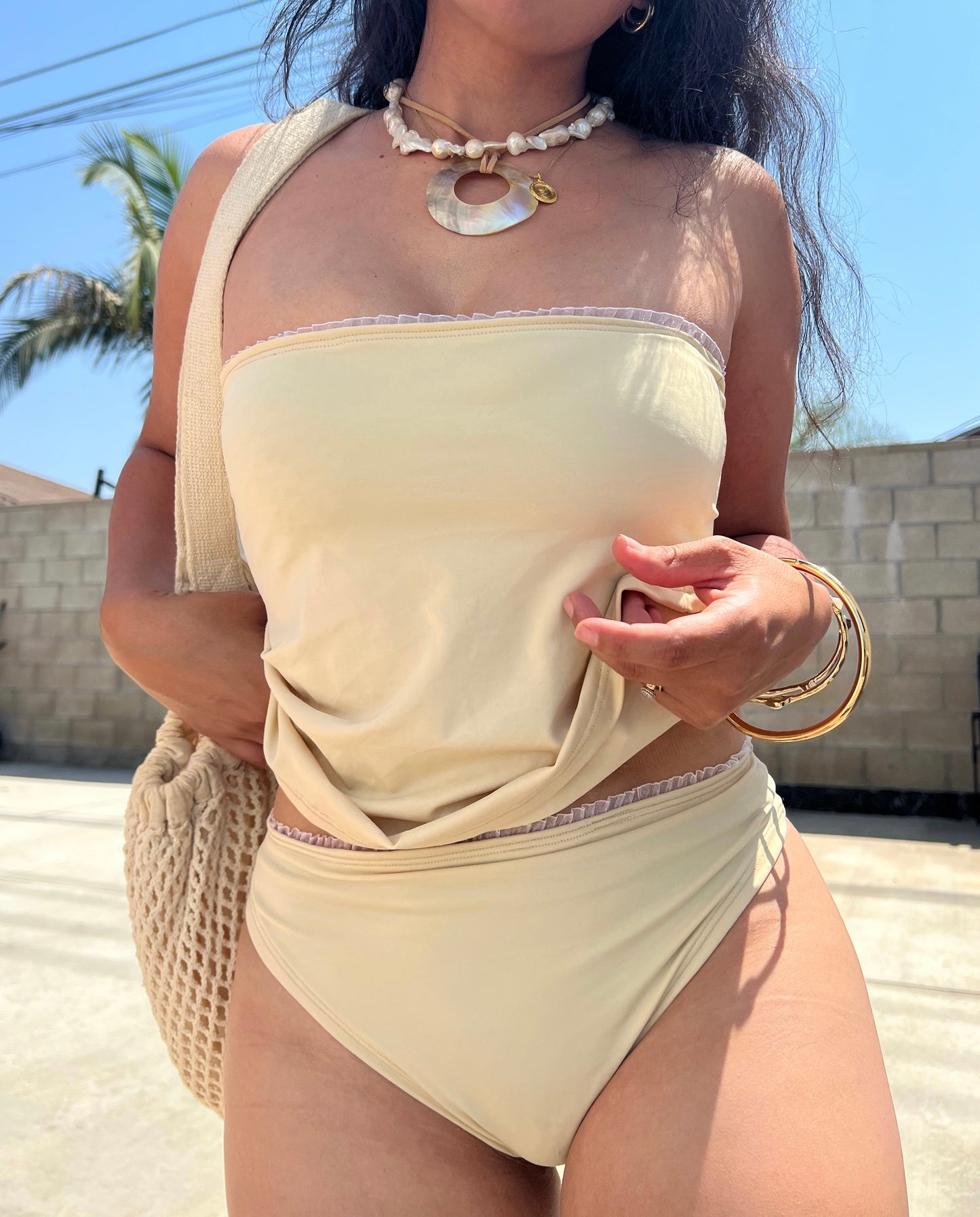 LOW RISE LACE TRIM 2 PIECE BIKINI SET