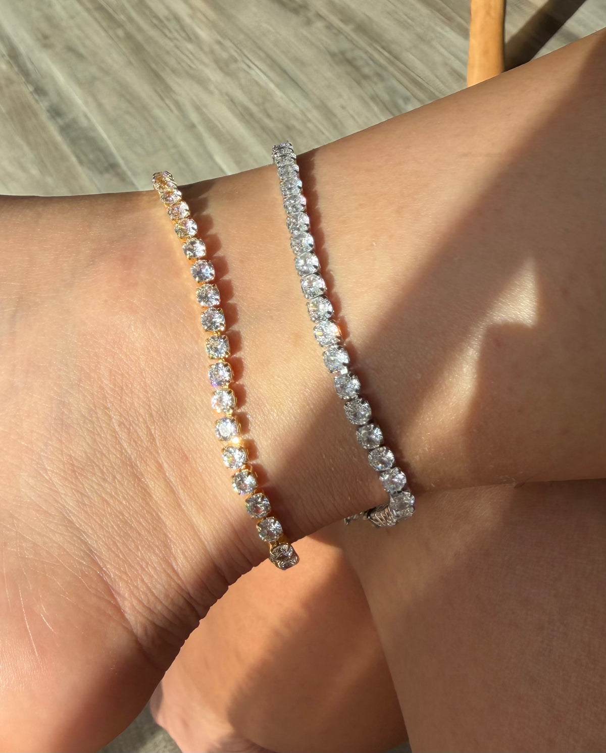 Diamond Tennis Anklet | Silver stainless steel Anklet