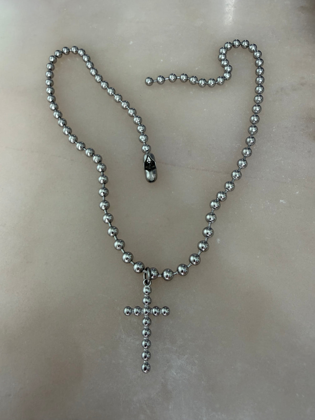 Cross ball chain necklace