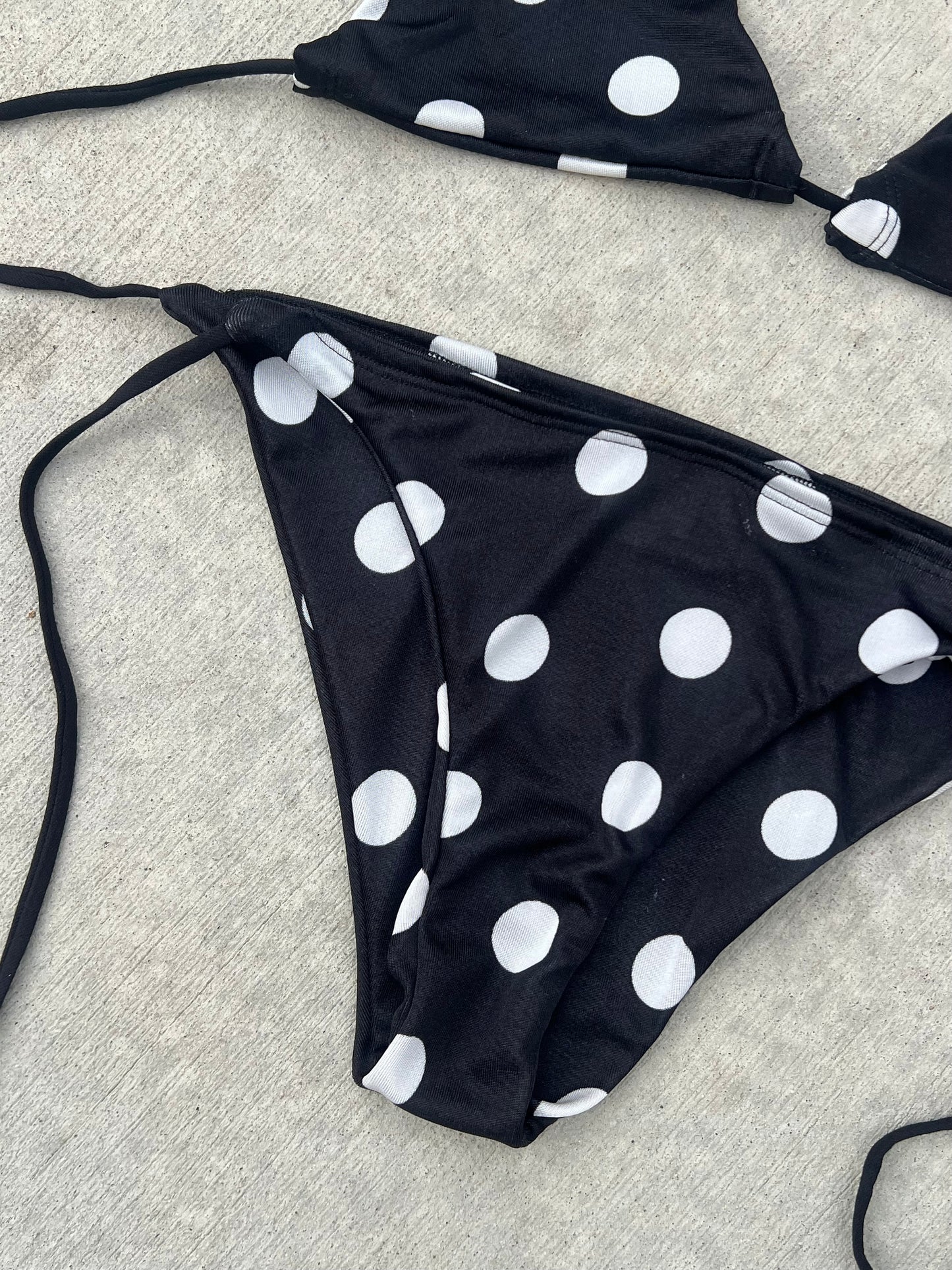 Polka Dot Low Rise Bikini Set / micro mini top