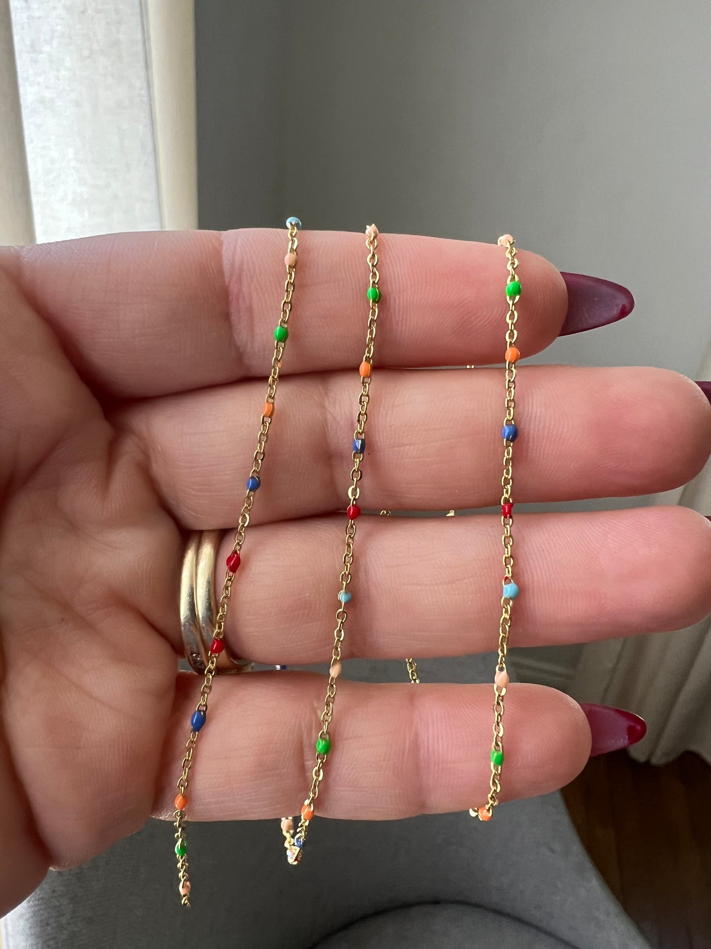 GOLD FILLED RAINBOW HAND CHAIN