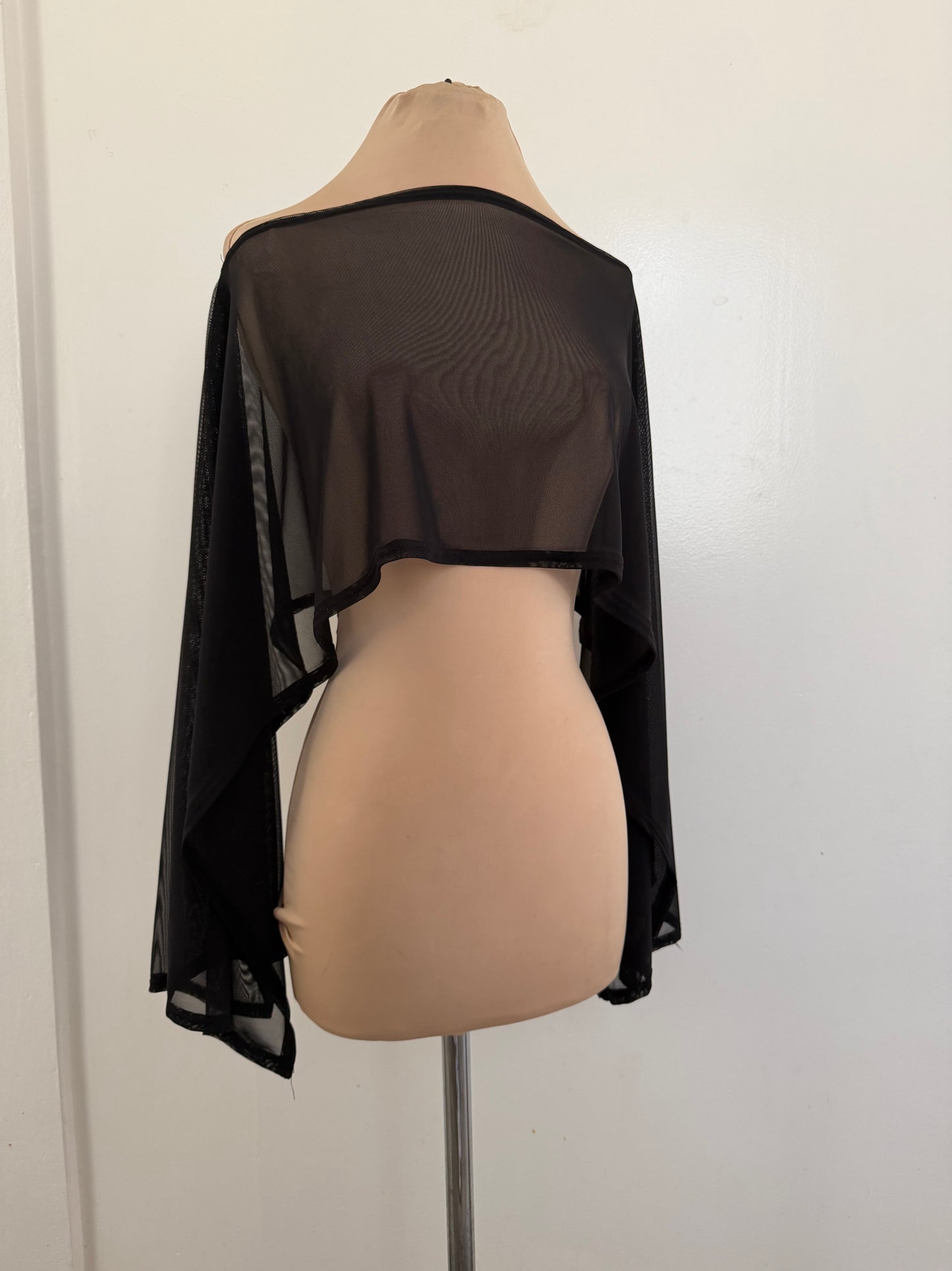Asymmetrical sheer top | poncho