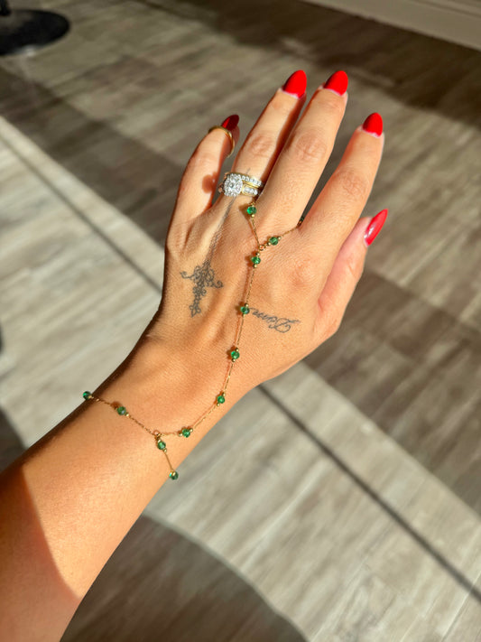 EMERALD GREEN CRYSTAL HAND CHAIN