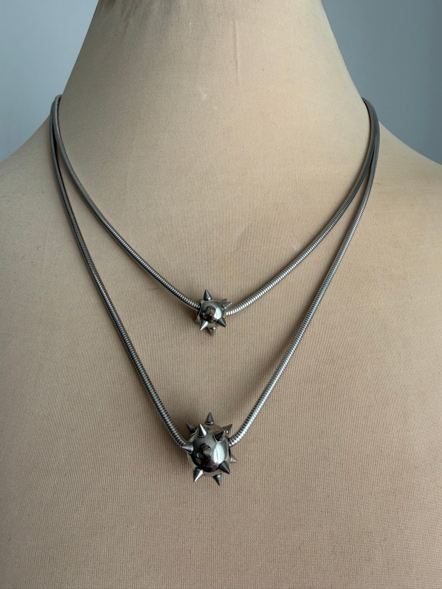 Spike charm necklace | edgy alternative necklace | unisex