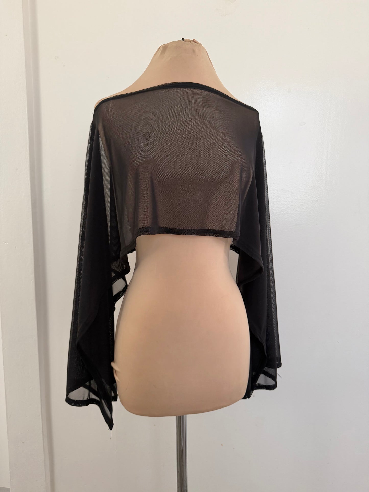 Asymmetrical sheer top | poncho