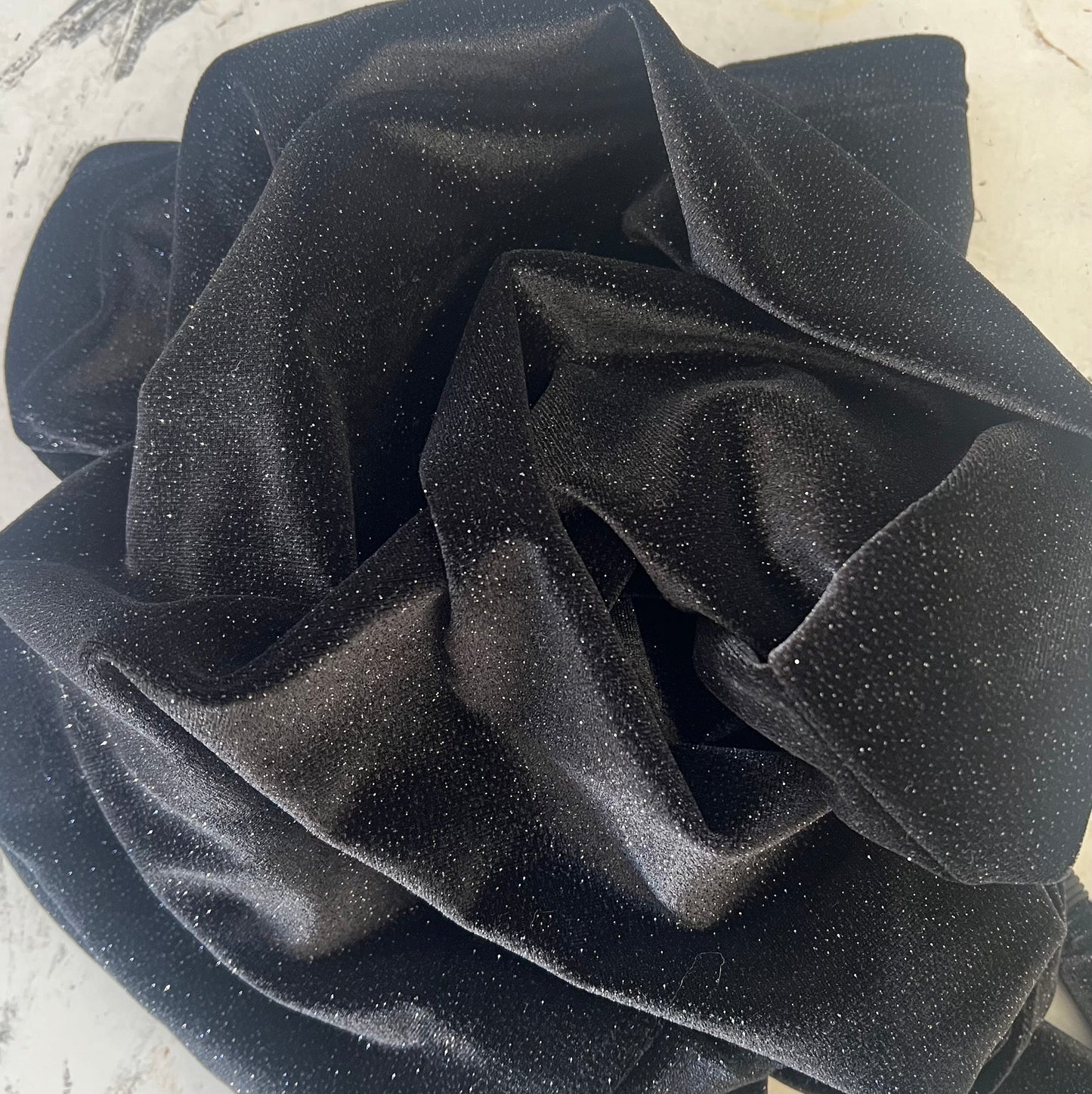 Black Shimmer Velvet Mini Dress | Halter Open Back