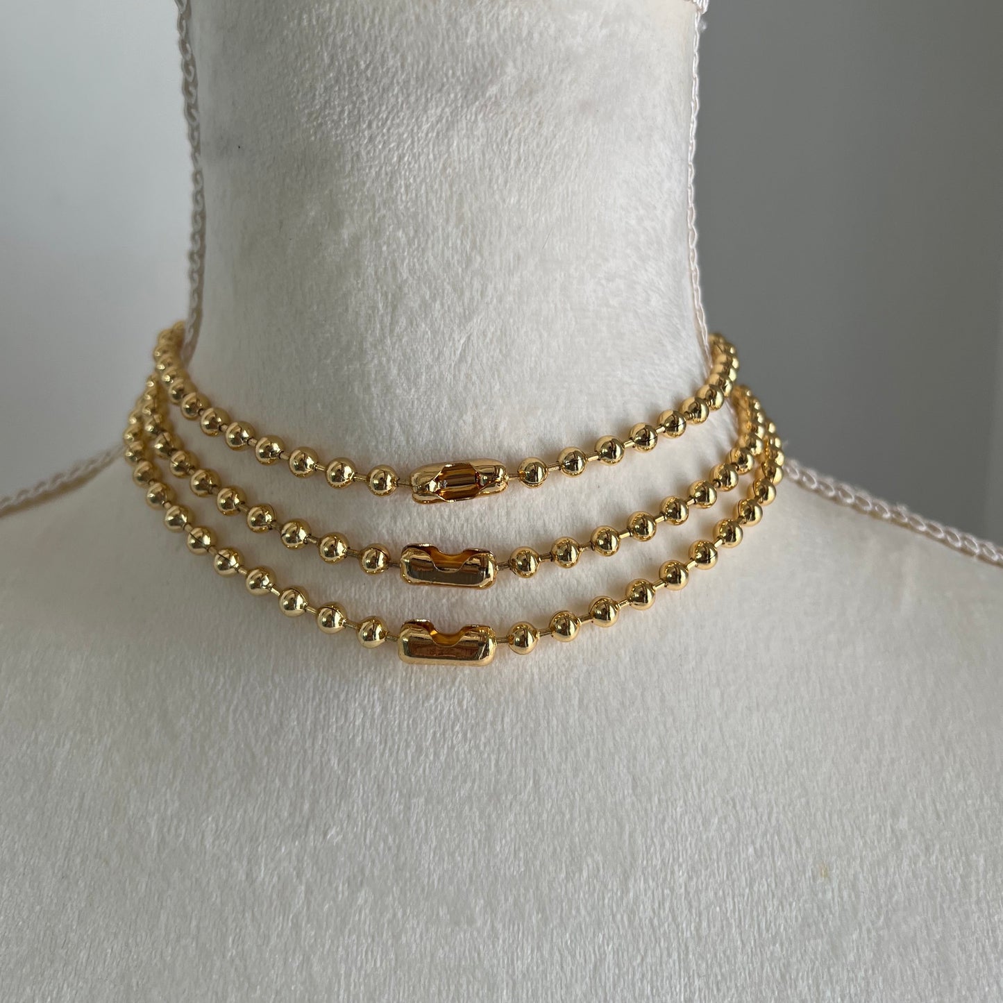 18K GOLD PLATED BALL CHAIN CHOKER