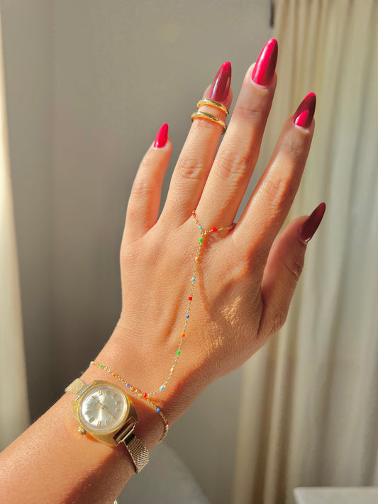GOLD FILLED RAINBOW HAND CHAIN