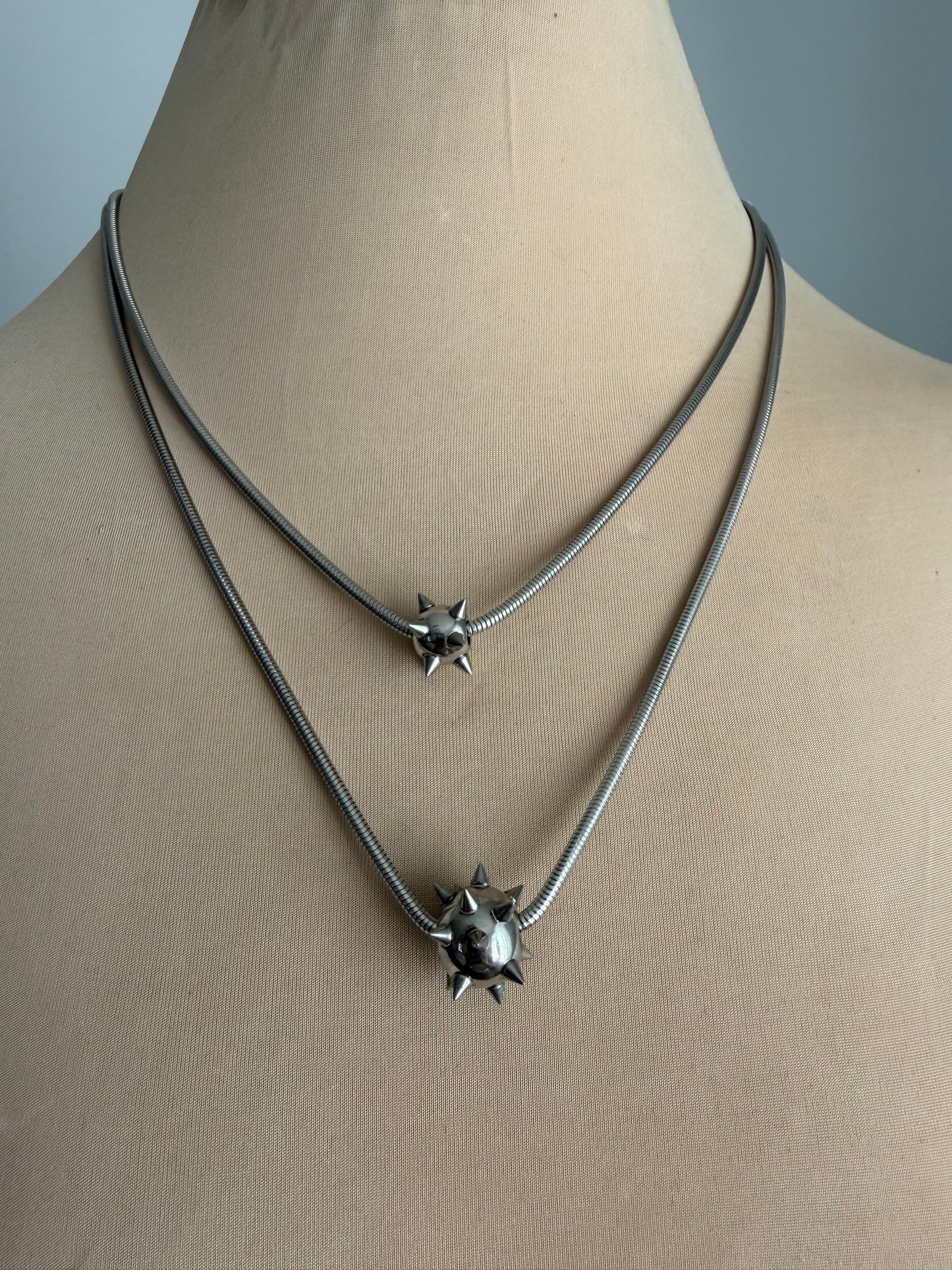 Spike charm necklace | edgy alternative necklace | unisex
