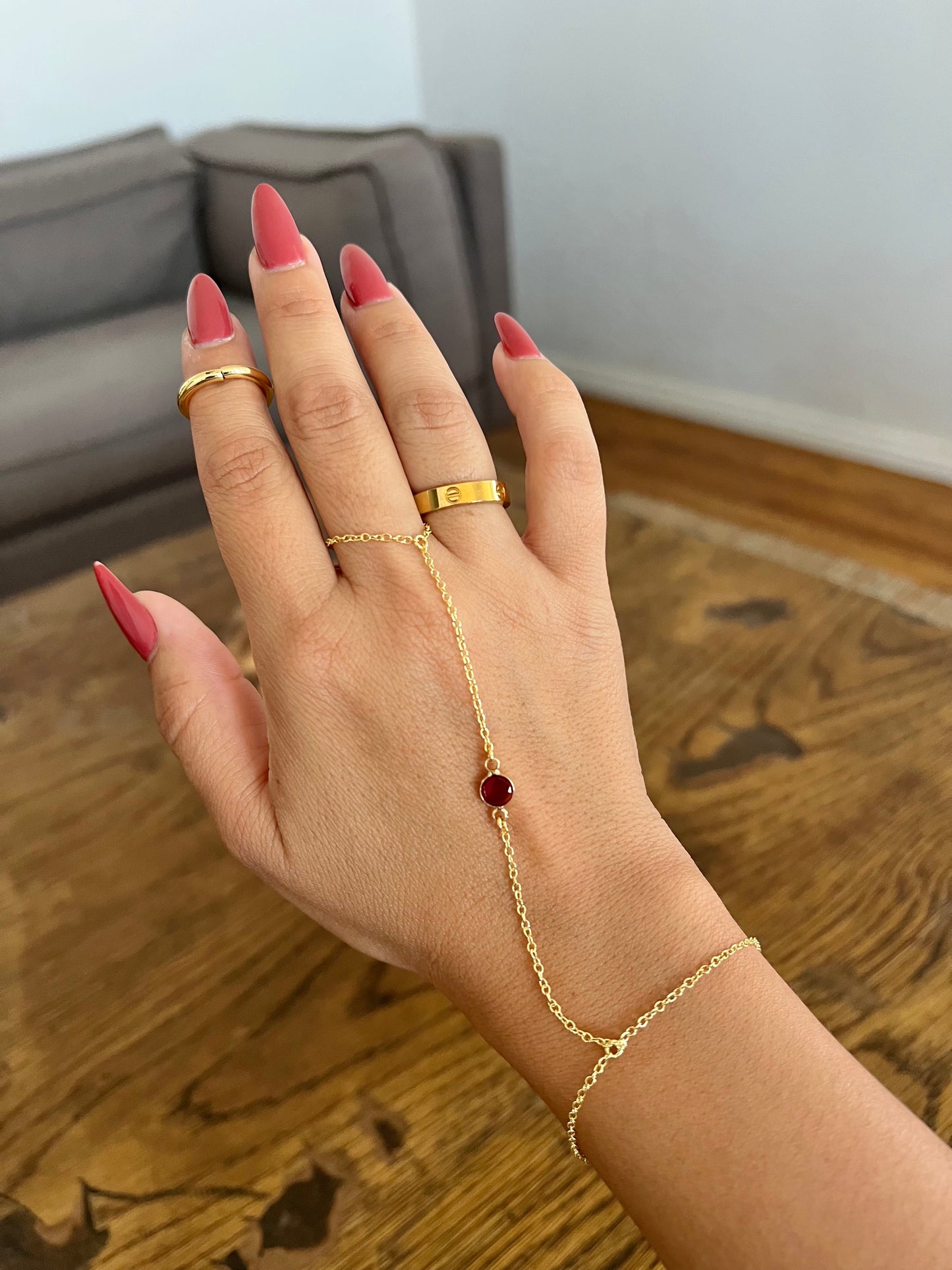 BIRTHSTONE HAND CHAIN
