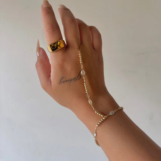 CZ GOLD FILLED HAND CHAIN