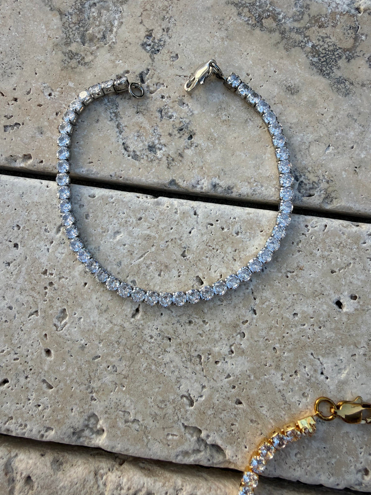 Diamond Tennis Anklet | Silver stainless steel Anklet
