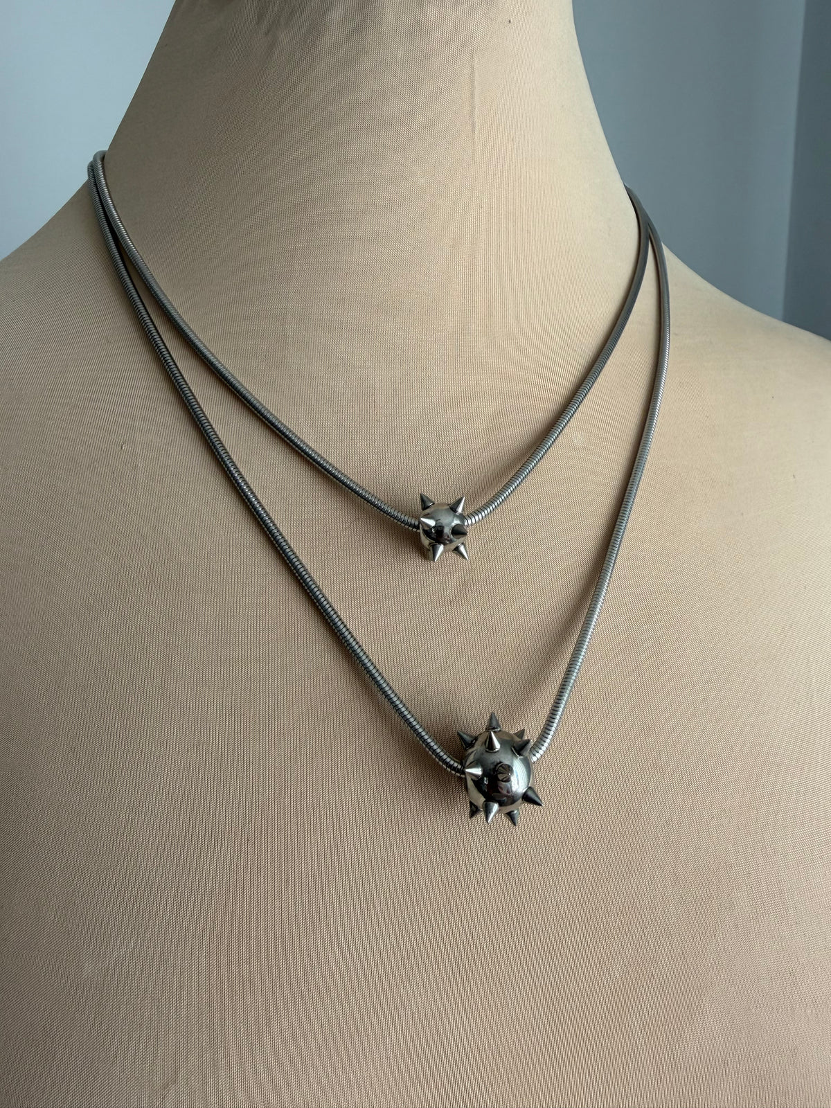 Spike charm necklace | edgy alternative necklace | unisex