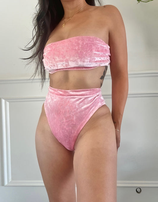 CRUSH PINK 2 PIECE VELVET SET | FESTIVAL - COSTUME SET