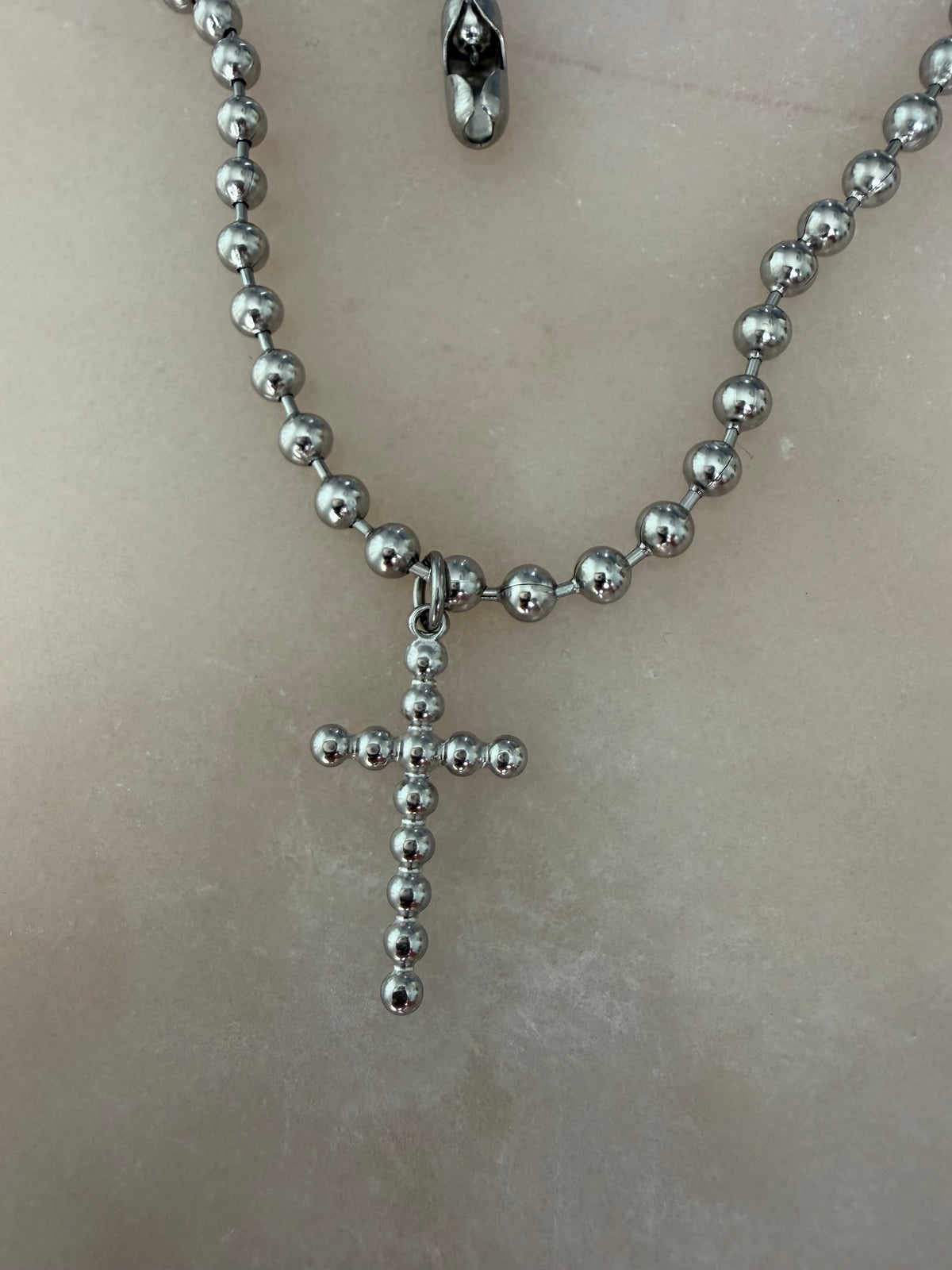 Cross ball chain necklace