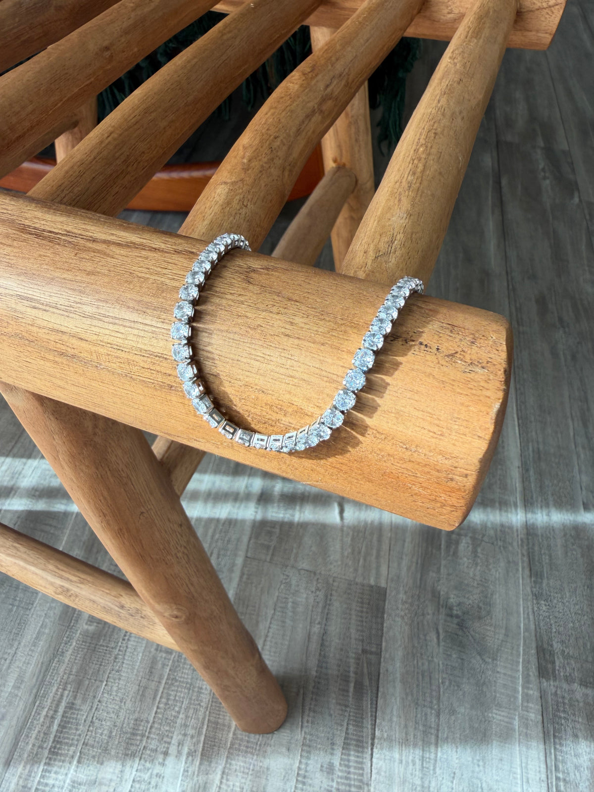 Diamond Tennis Anklet | Silver stainless steel Anklet