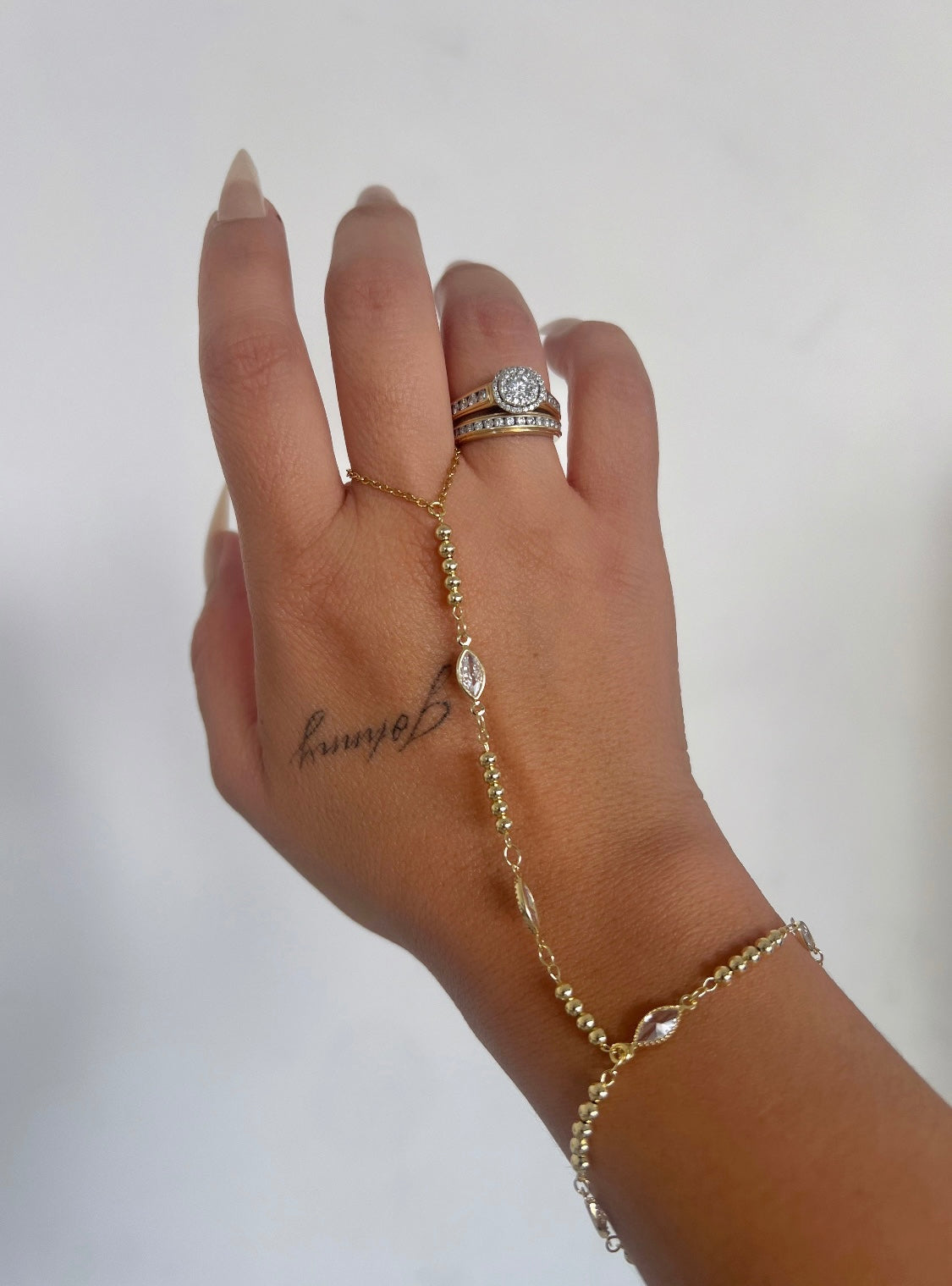 CZ GOLD FILLED HAND CHAIN