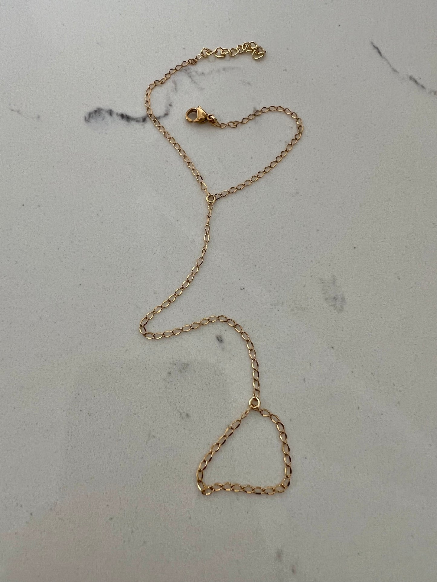 18K GOLD DAINTY HAND CHAIN