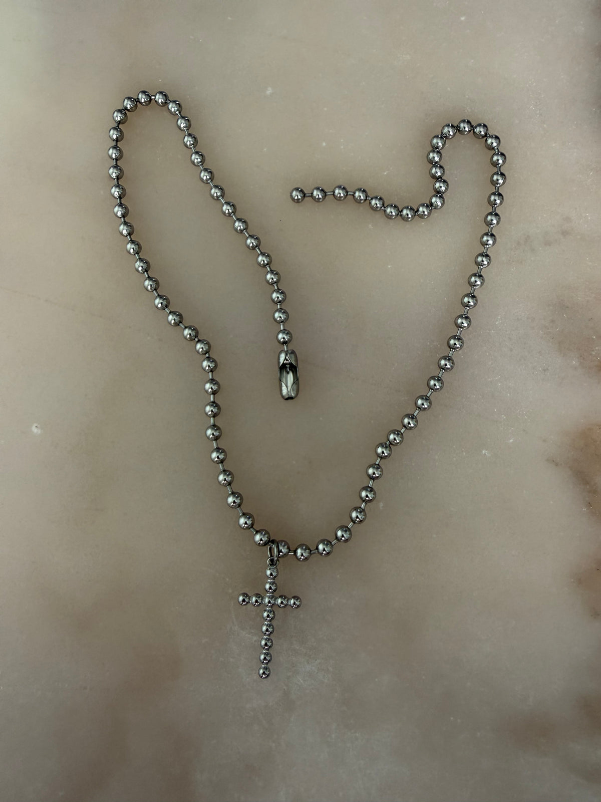 Cross ball chain necklace