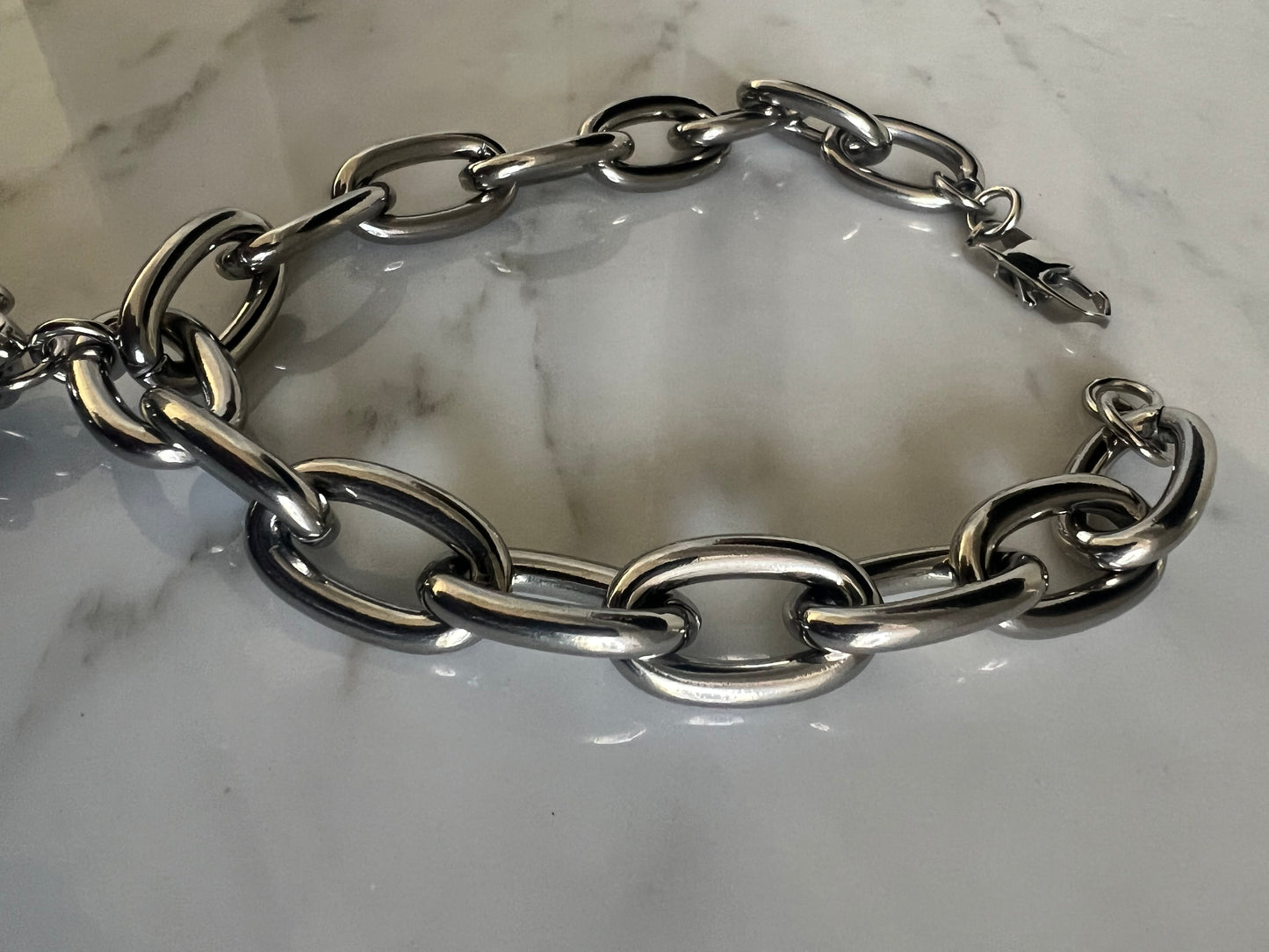 STAINLESS STEEL CHAIN CROSS CHOKER | HIGH POLISH GRUNGE NECKLACE