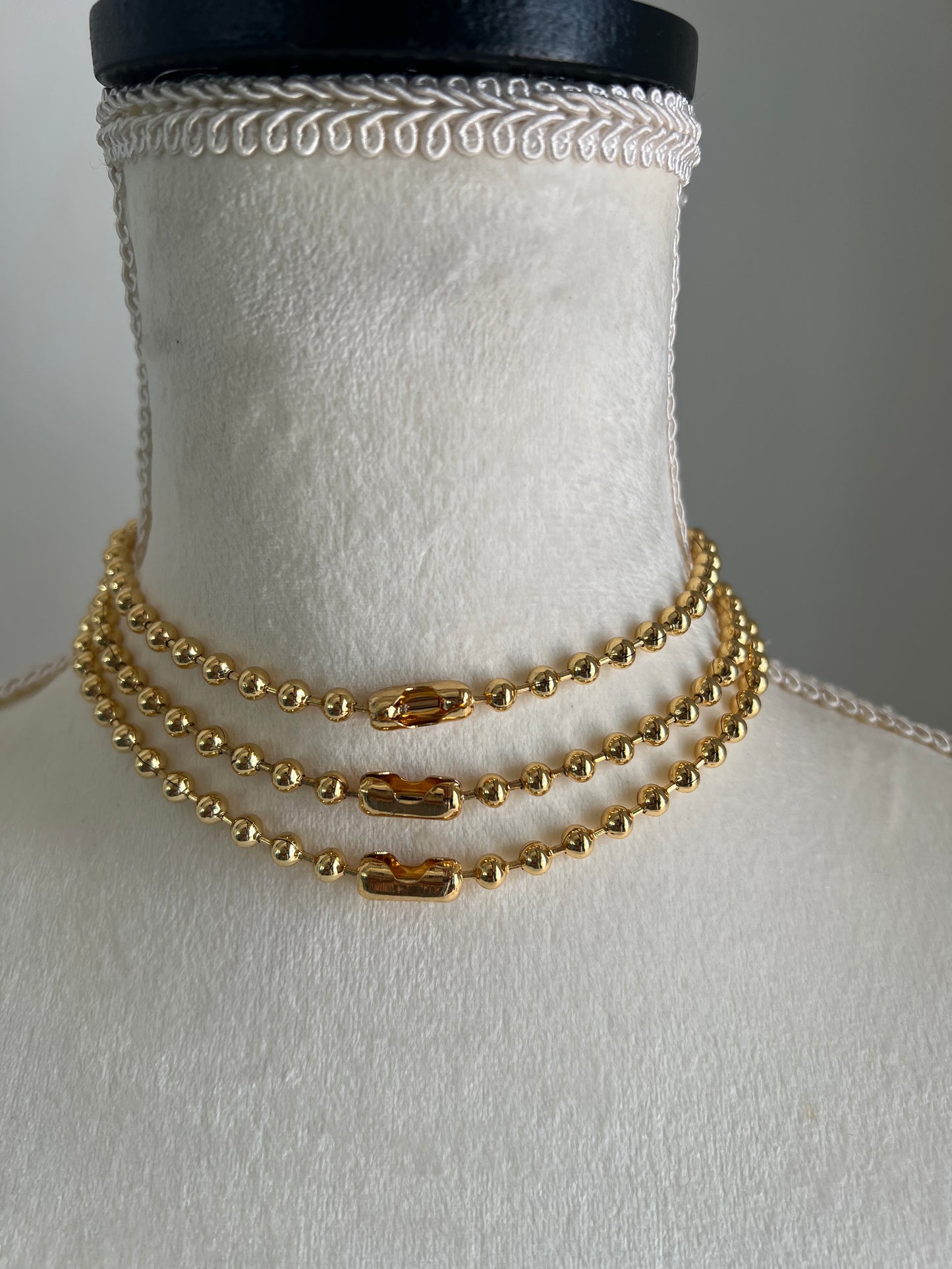 18K GOLD PLATED BALL CHAIN CHOKER