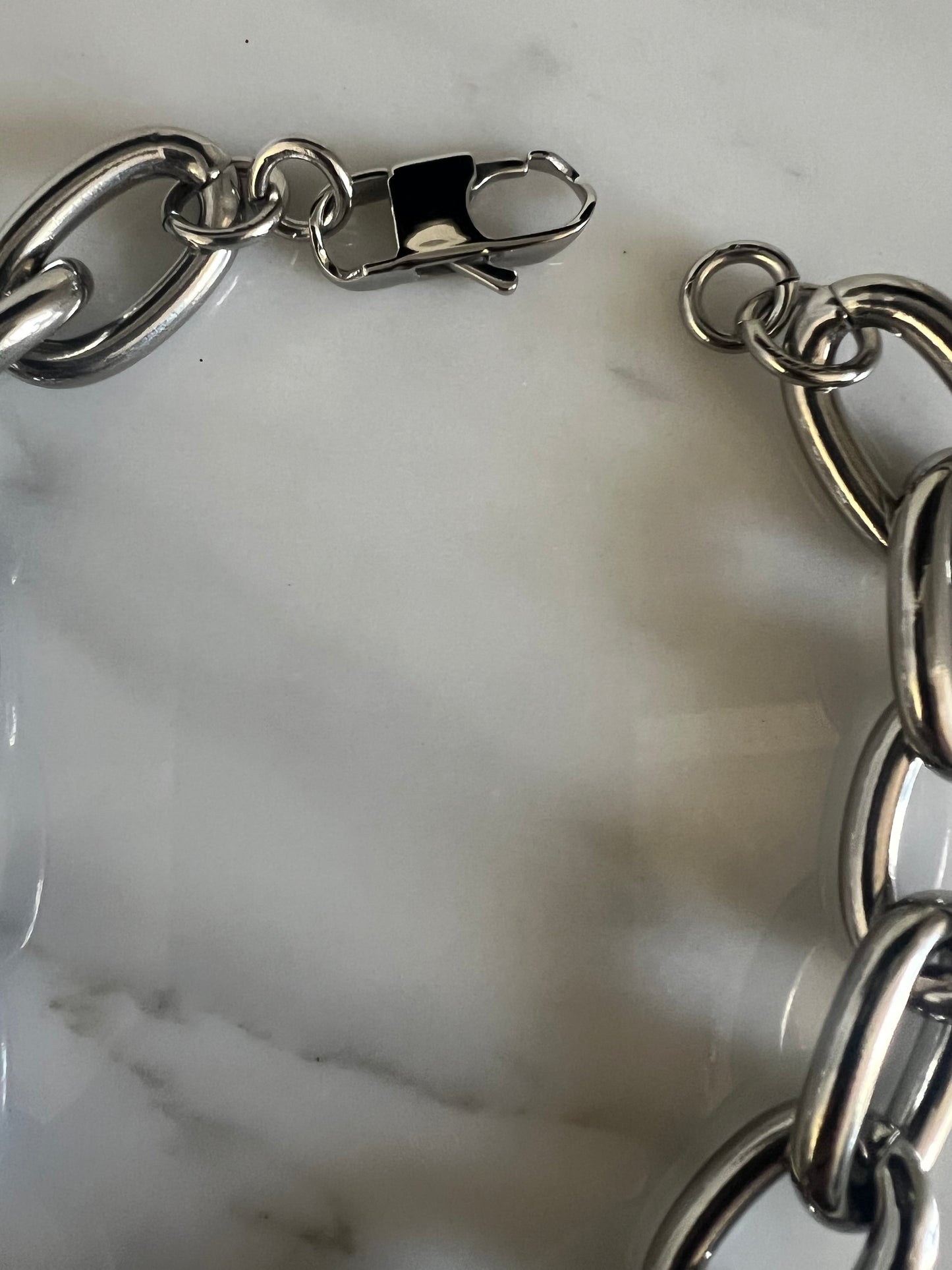 STAINLESS STEEL CHAIN CROSS CHOKER | HIGH POLISH GRUNGE NECKLACE