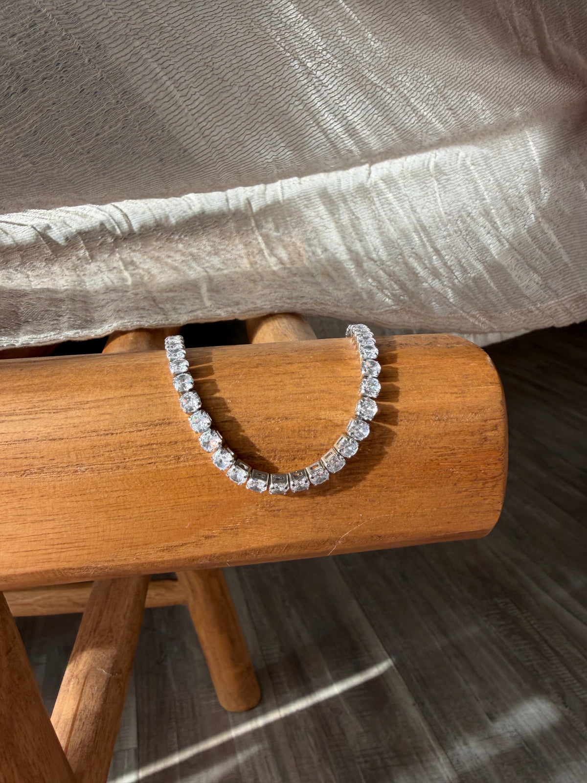Diamond Tennis Anklet | Silver stainless steel Anklet