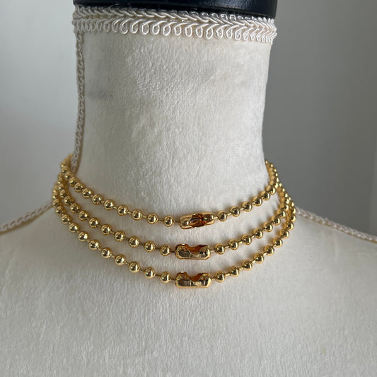 18K GOLD PLATED BALL CHAIN CHOKER