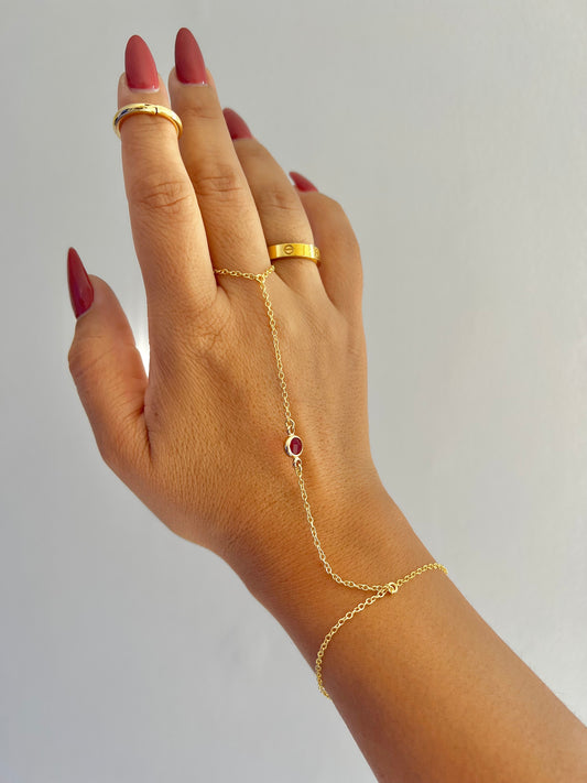 BIRTHSTONE HAND CHAIN