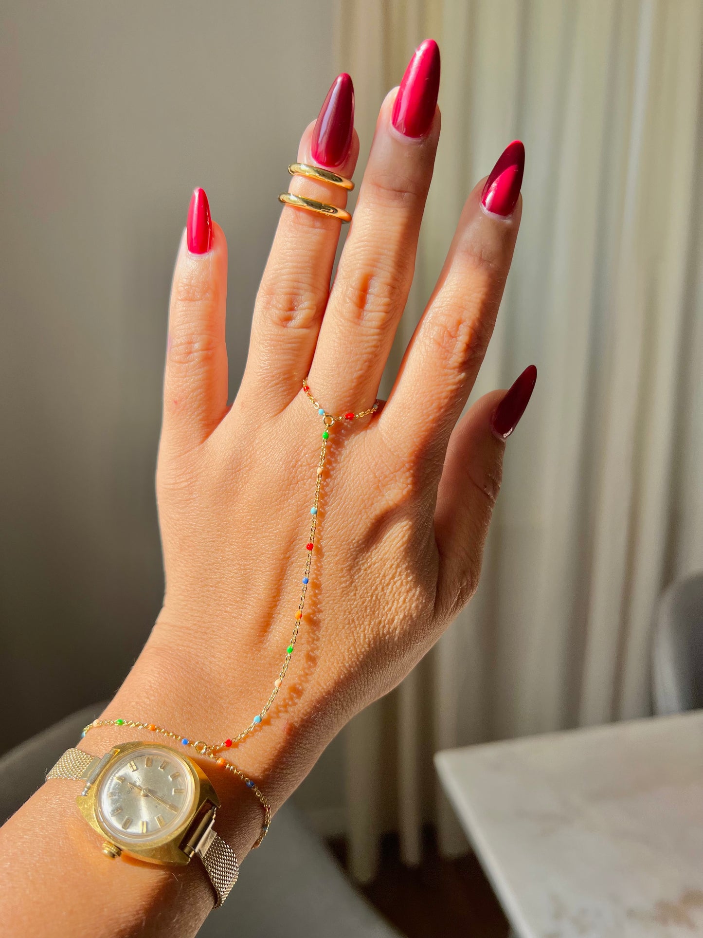 GOLD FILLED RAINBOW HAND CHAIN
