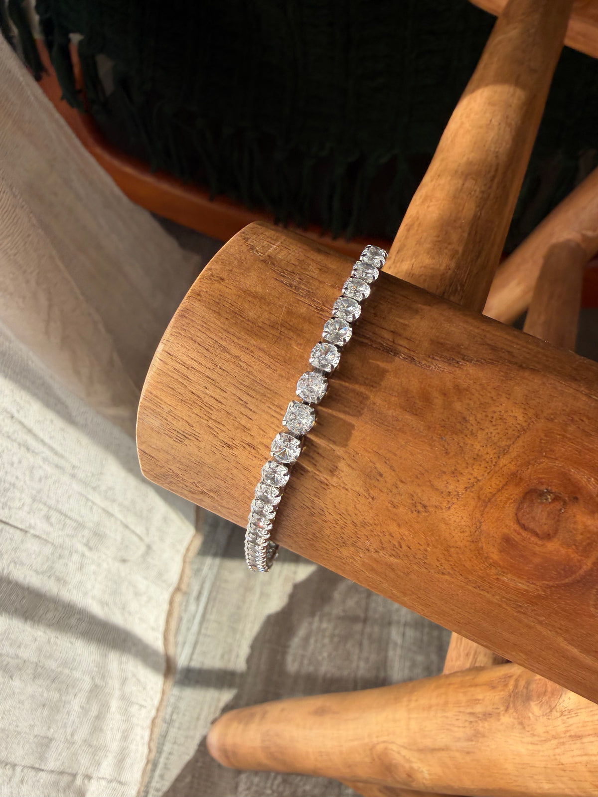 Diamond Tennis Anklet | Silver stainless steel Anklet
