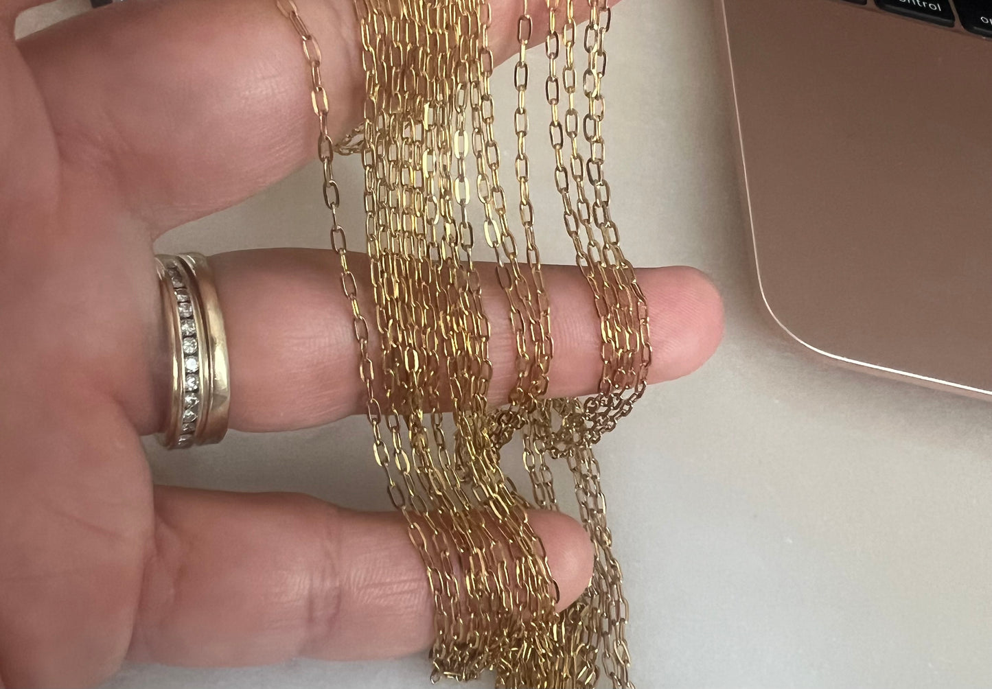 18K Gold Plated Stainless Steel Paper Clip Hand Chain Bracelet | Minimalist Dainty Jewelry
