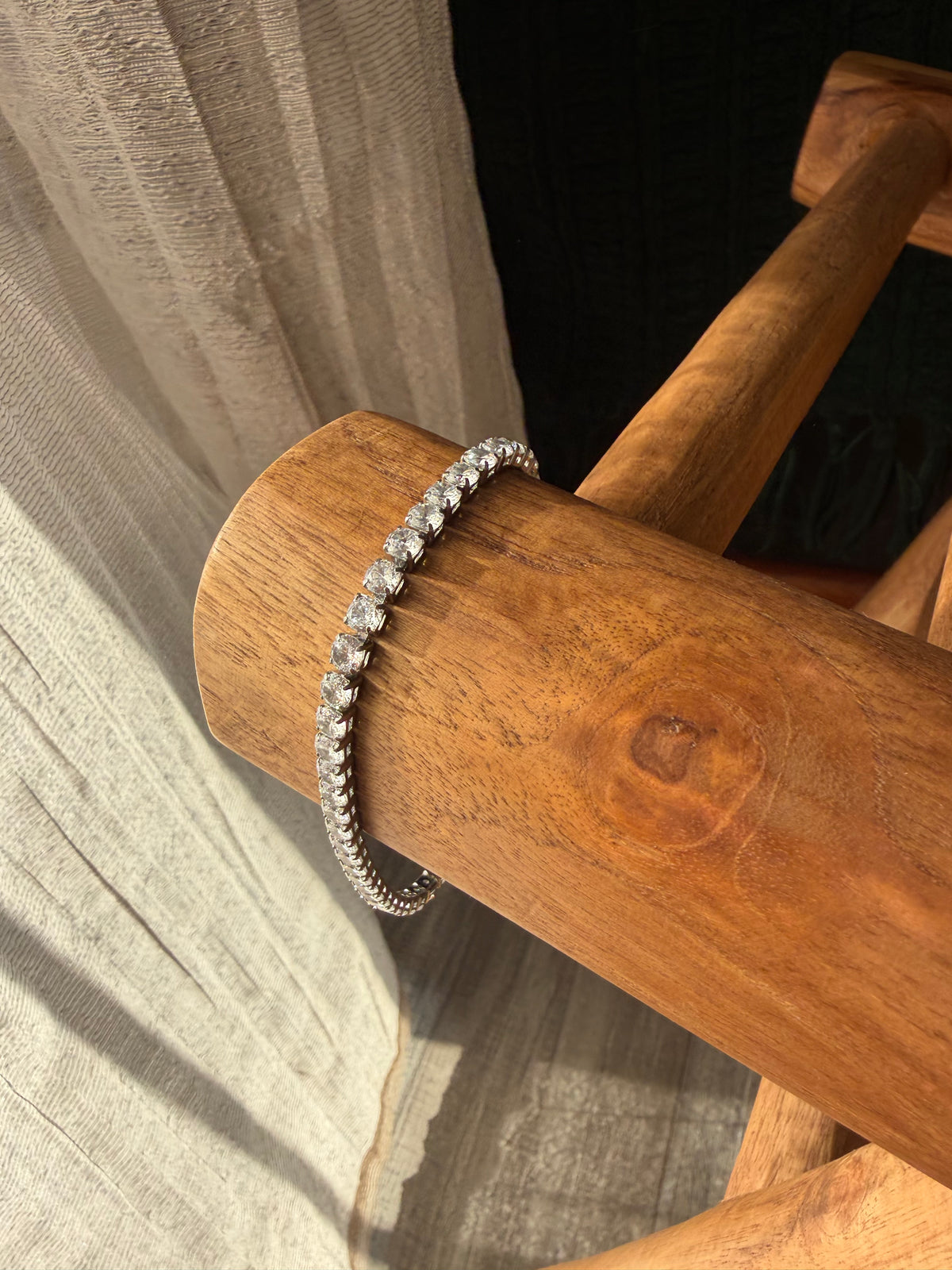 Diamond Tennis Anklet | Silver stainless steel Anklet