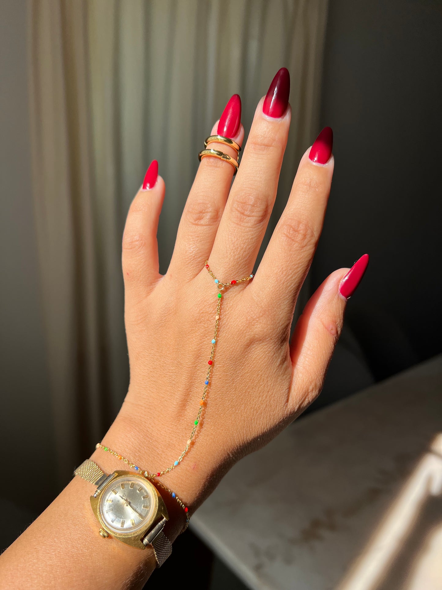 GOLD FILLED RAINBOW HAND CHAIN