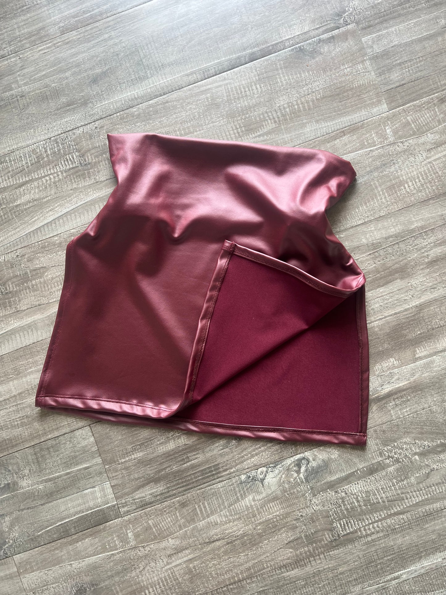 FAUX LEATHER TUBE TOP
