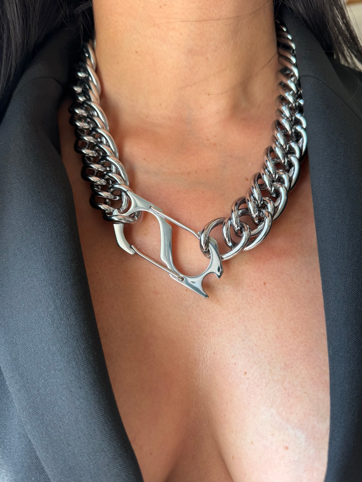 Stainless steel choker | grunge necklace | edgy alternative necklace | unisex necklace