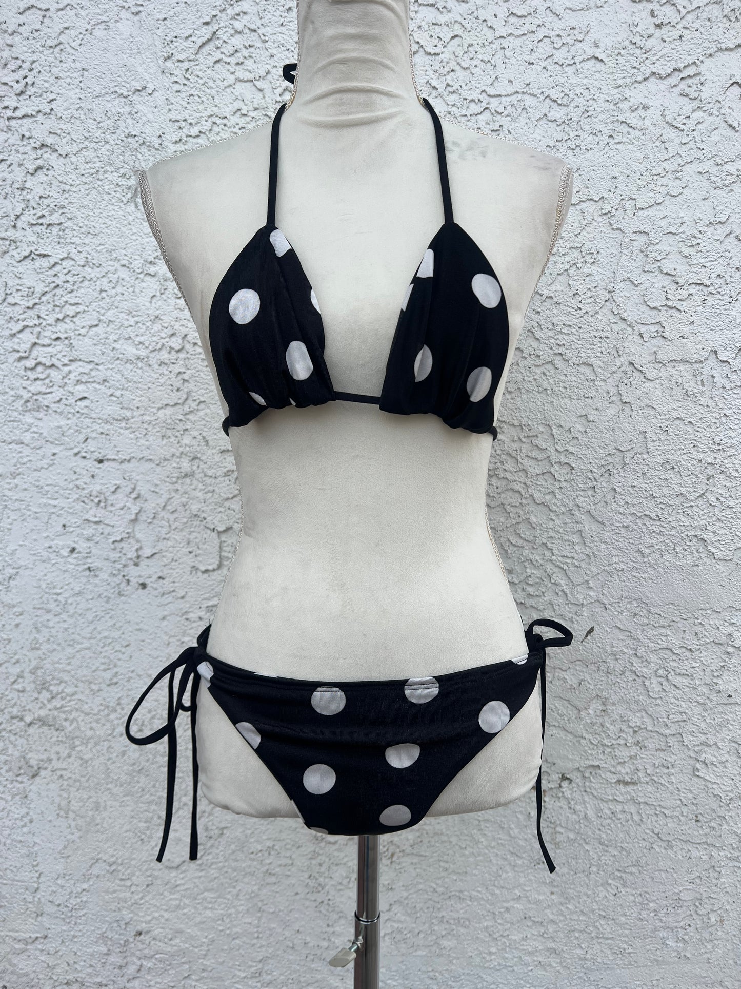Polka Dot Low Rise Bikini Set / micro mini top